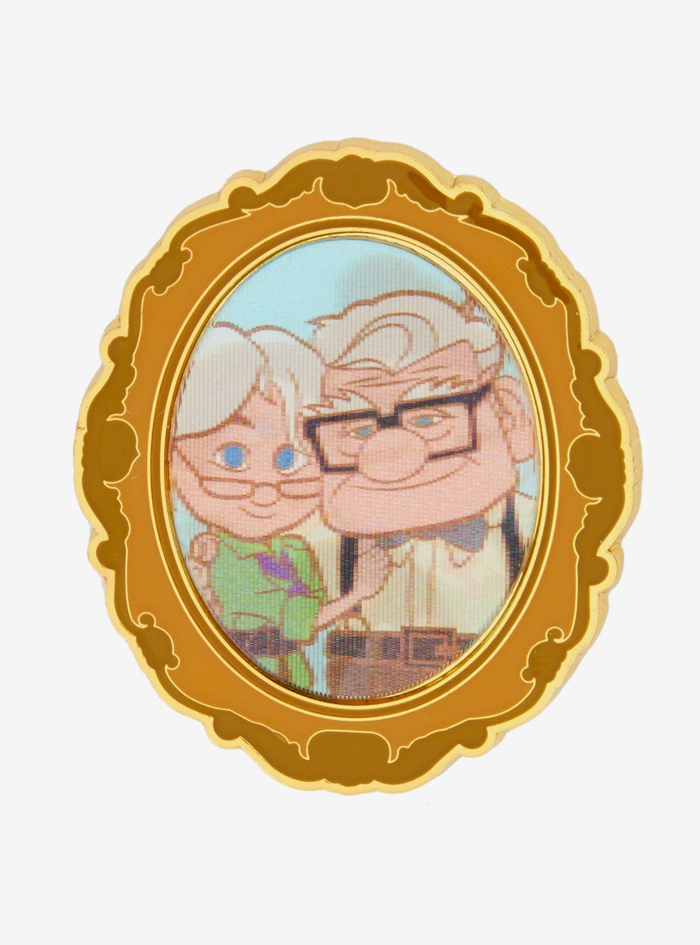Loungefly Disney Pixar Up Carl and Ellie Lenticular Portrait Enamel Pin — BoxLunch Exclusive, , hi-res