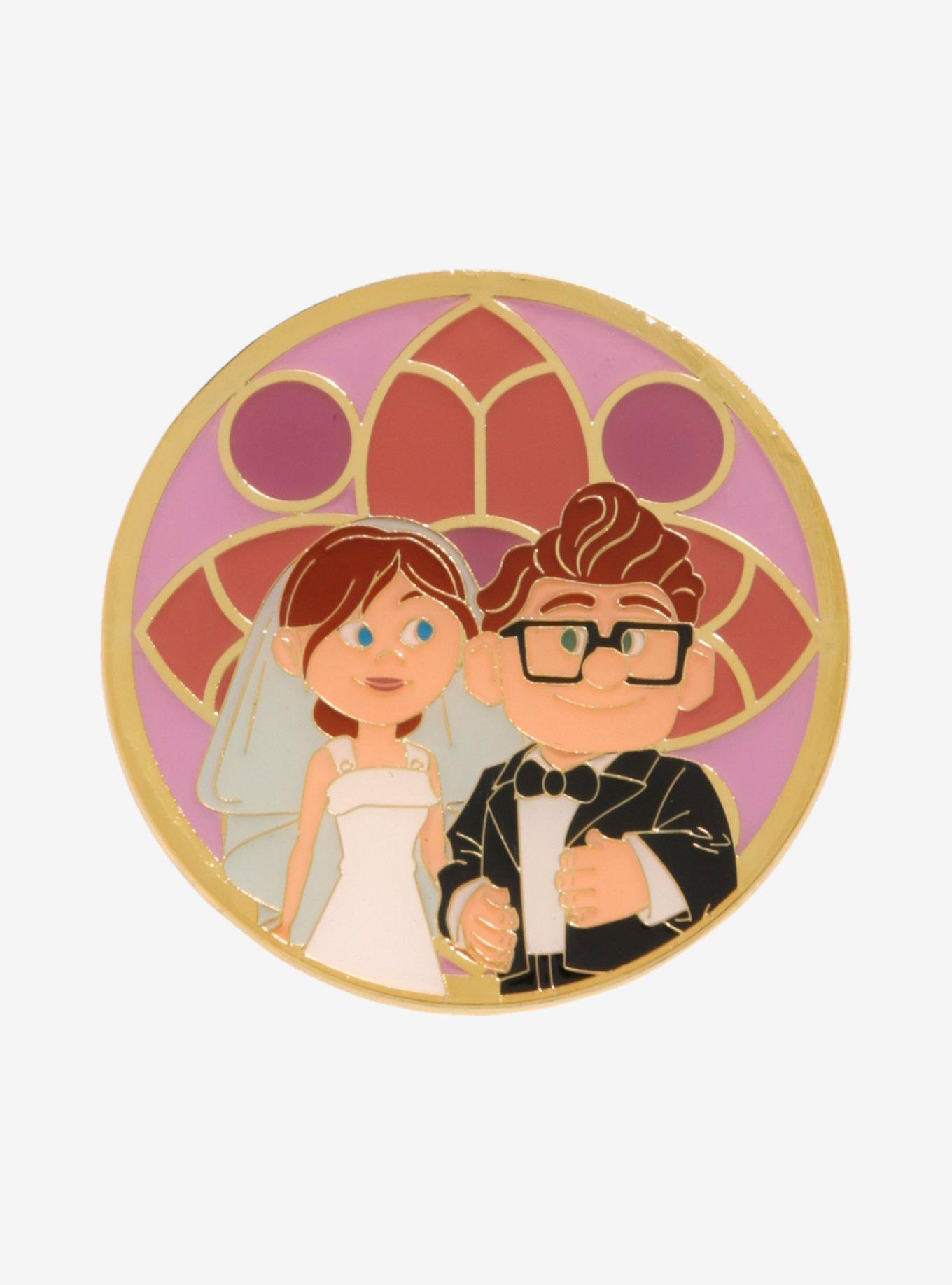 Loungefly Disney Pixar Up Carl and Ellie Wedding Enamel Pin — BoxLunch Exclusive, , hi-res