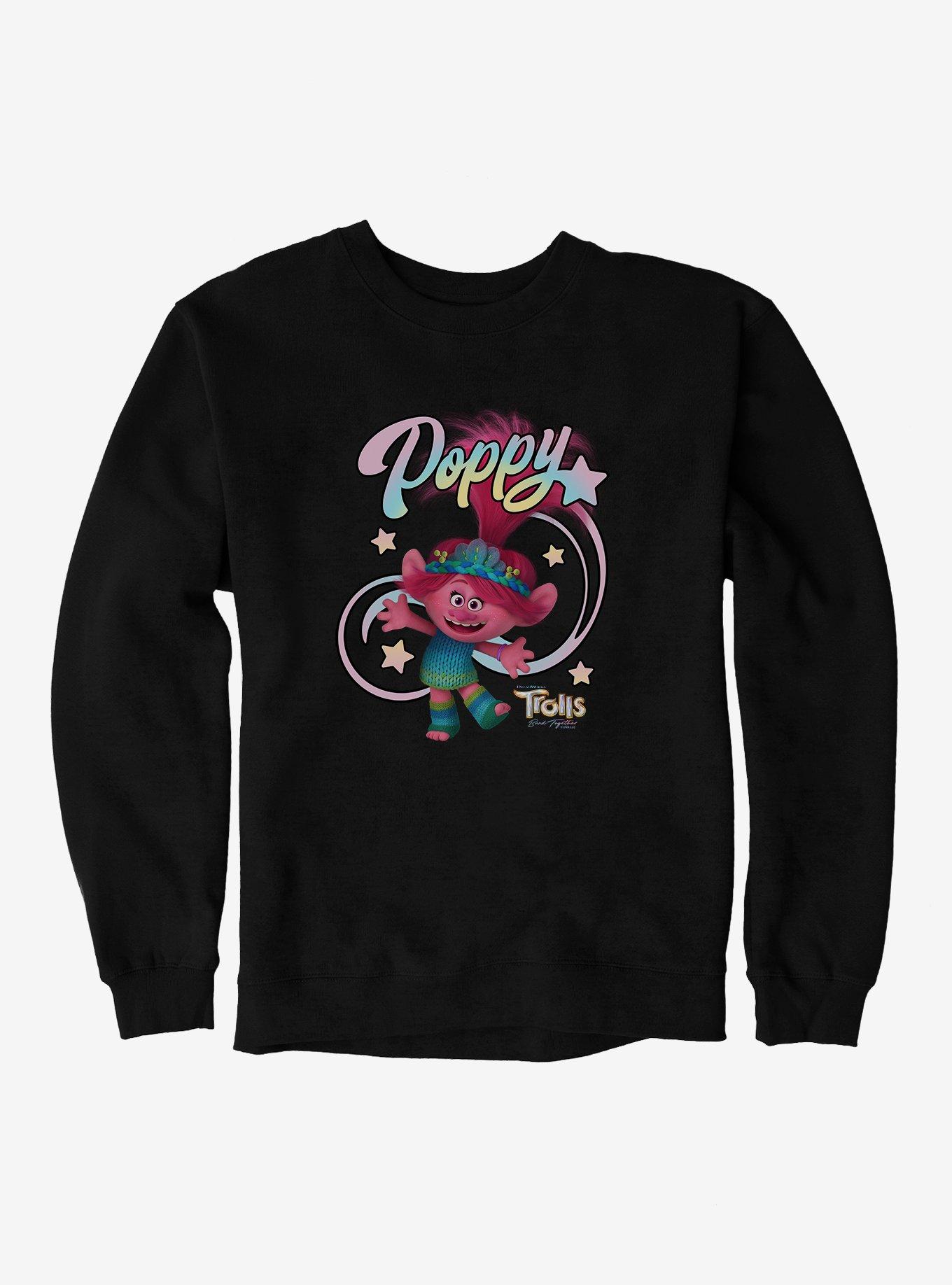 Trolls 3 Band Together Poppy Sweatshirt, BLACK, hi-res