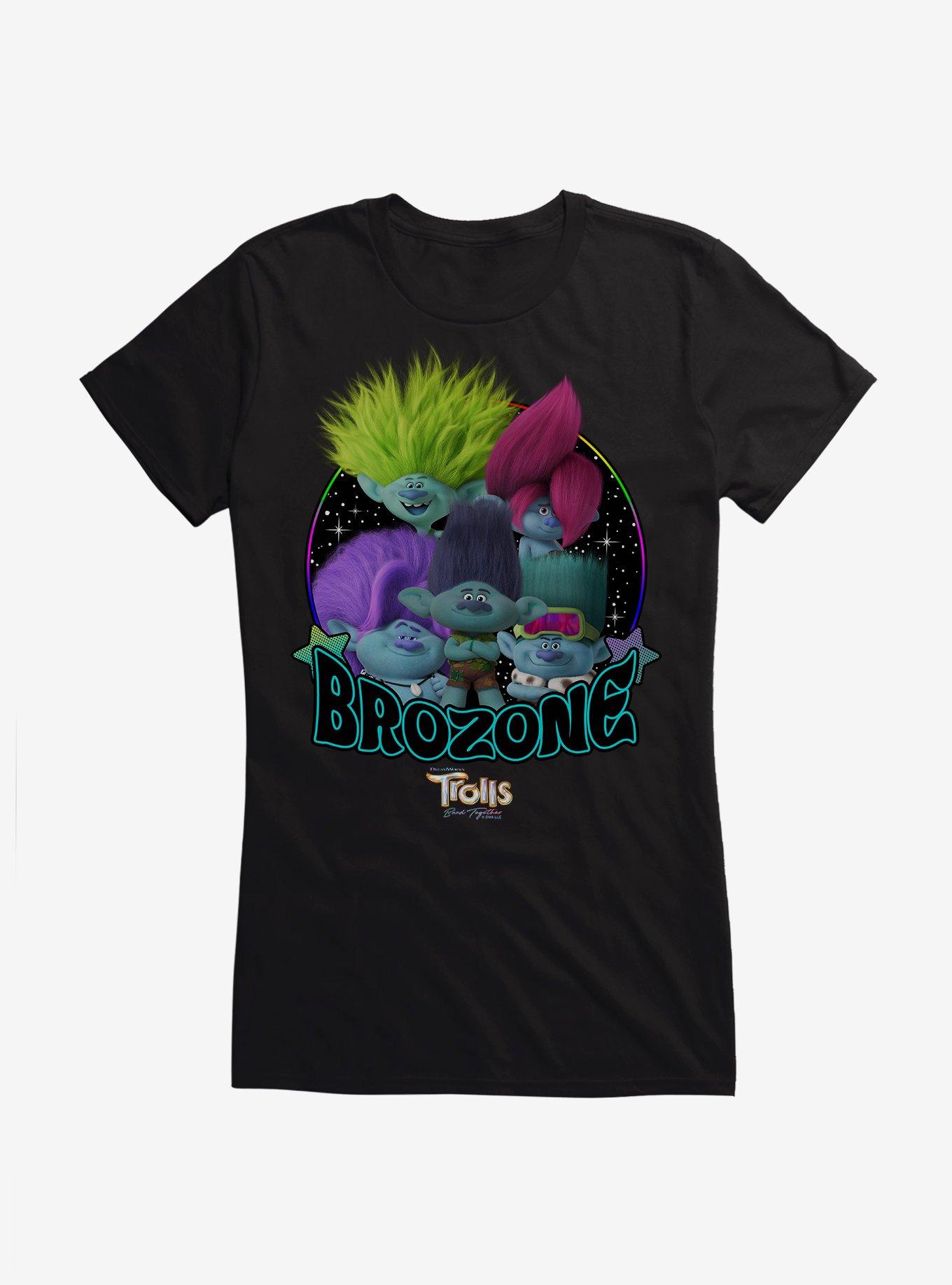 Trolls 3 Band Together Brozone Group Girls T-Shirt - BLACK | Hot Topic