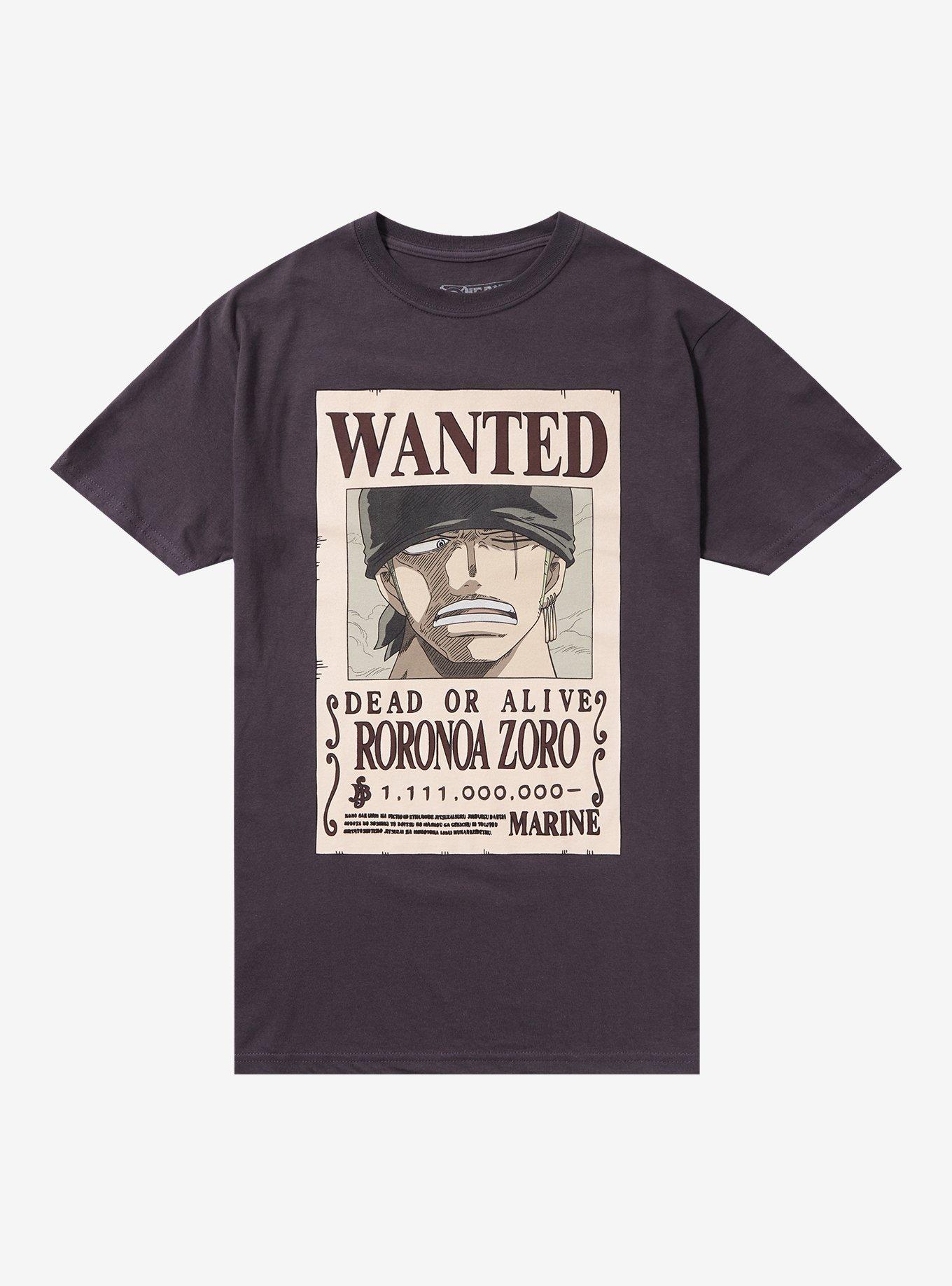 One Piece Zoro Wanted Poster Double-Sided T-Shirt, , hi-res