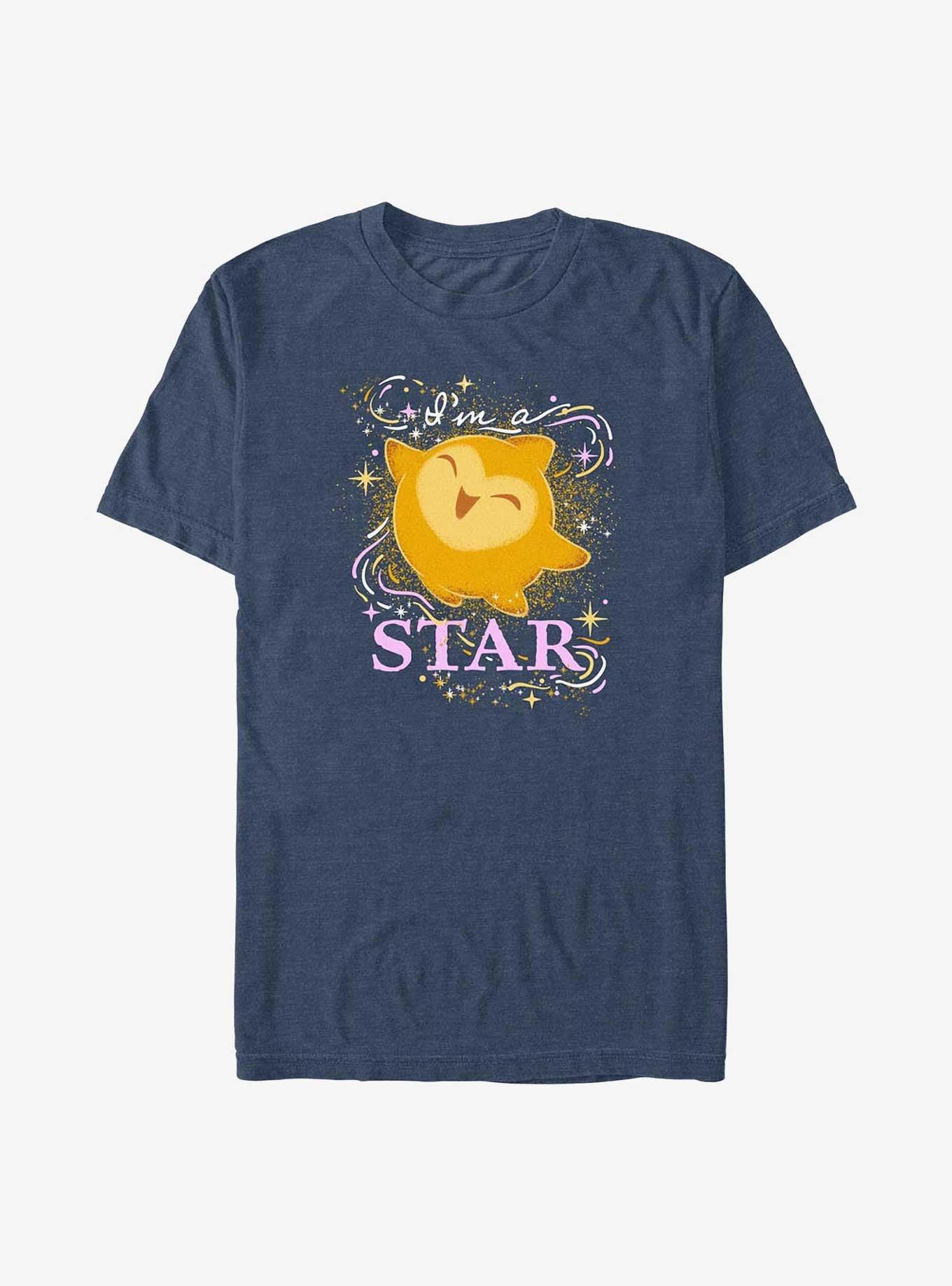 Disney Wish I'm A Star Big & Tall T-Shirt, NAVY HTR, hi-res