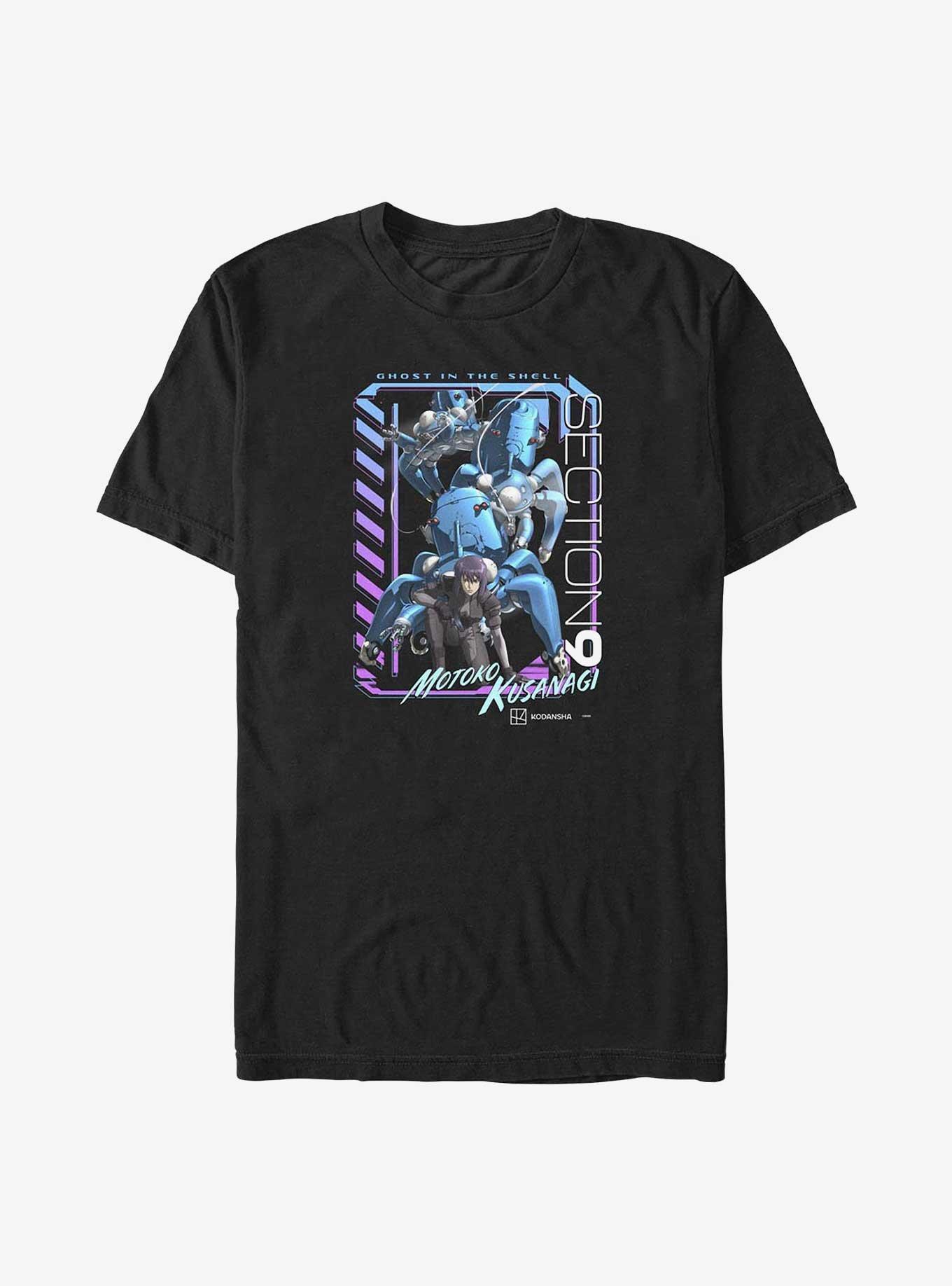 Ghost in the Shell Motoko Kusanagi Section 9 Big & Tall T-Shirt, BLACK, hi-res