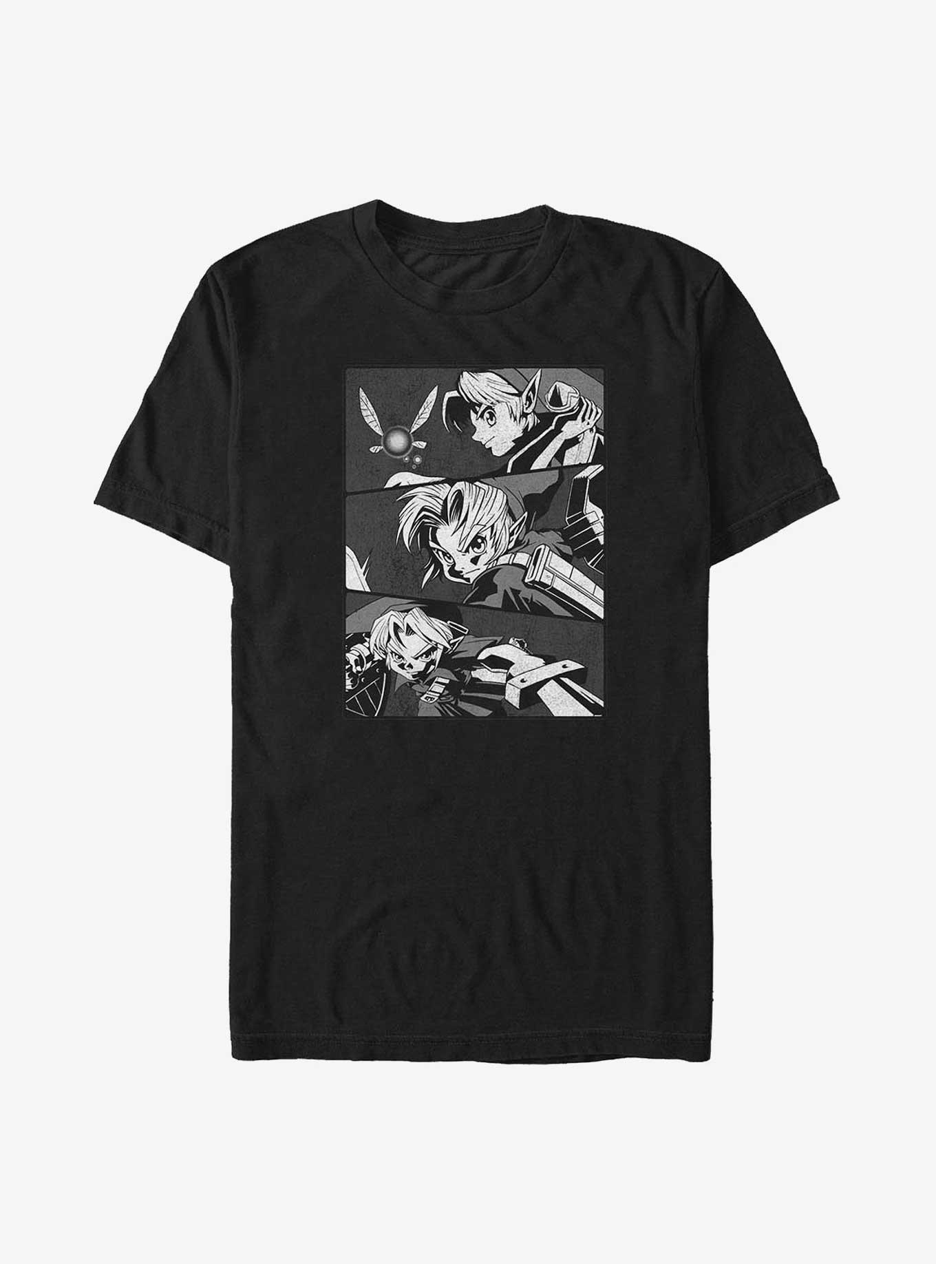The Legend of Zelda Anime Panel Big & Tall T-Shirt, BLACK, hi-res