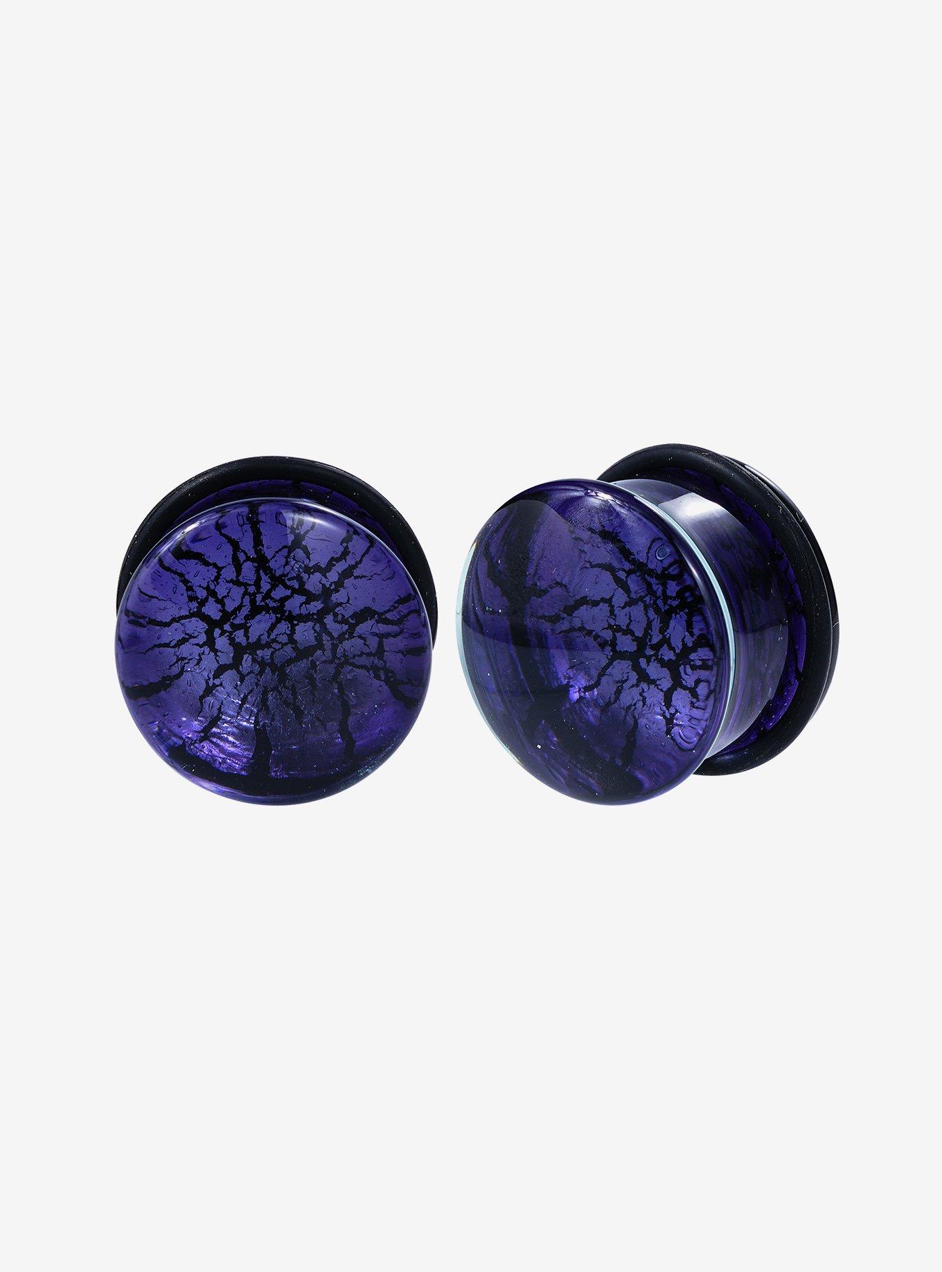 Glass Purple Crackle Plug 2 Pack, , hi-res