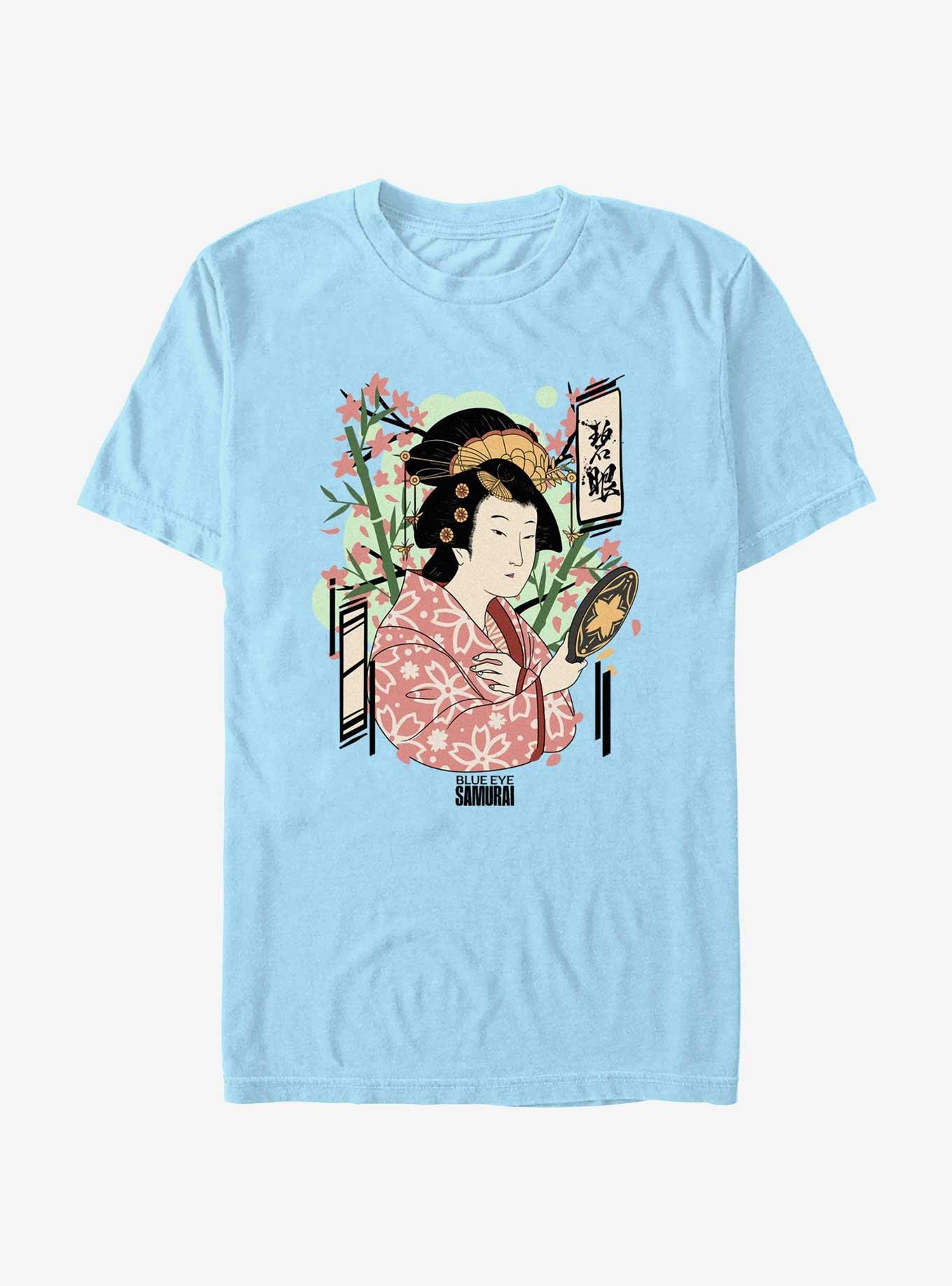 Blue Eye Samurai Akemi Japanese Art Style T-Shirt, LT BLUE, hi-res