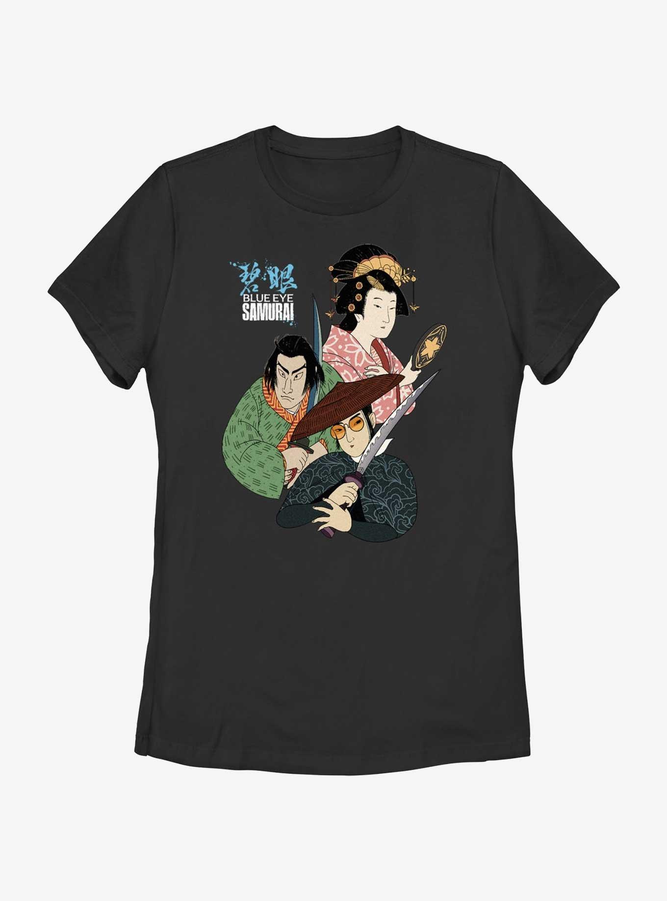 Blue Eye Samurai Mizu Akemi And Taigen Womens T-Shirt, BLACK, hi-res