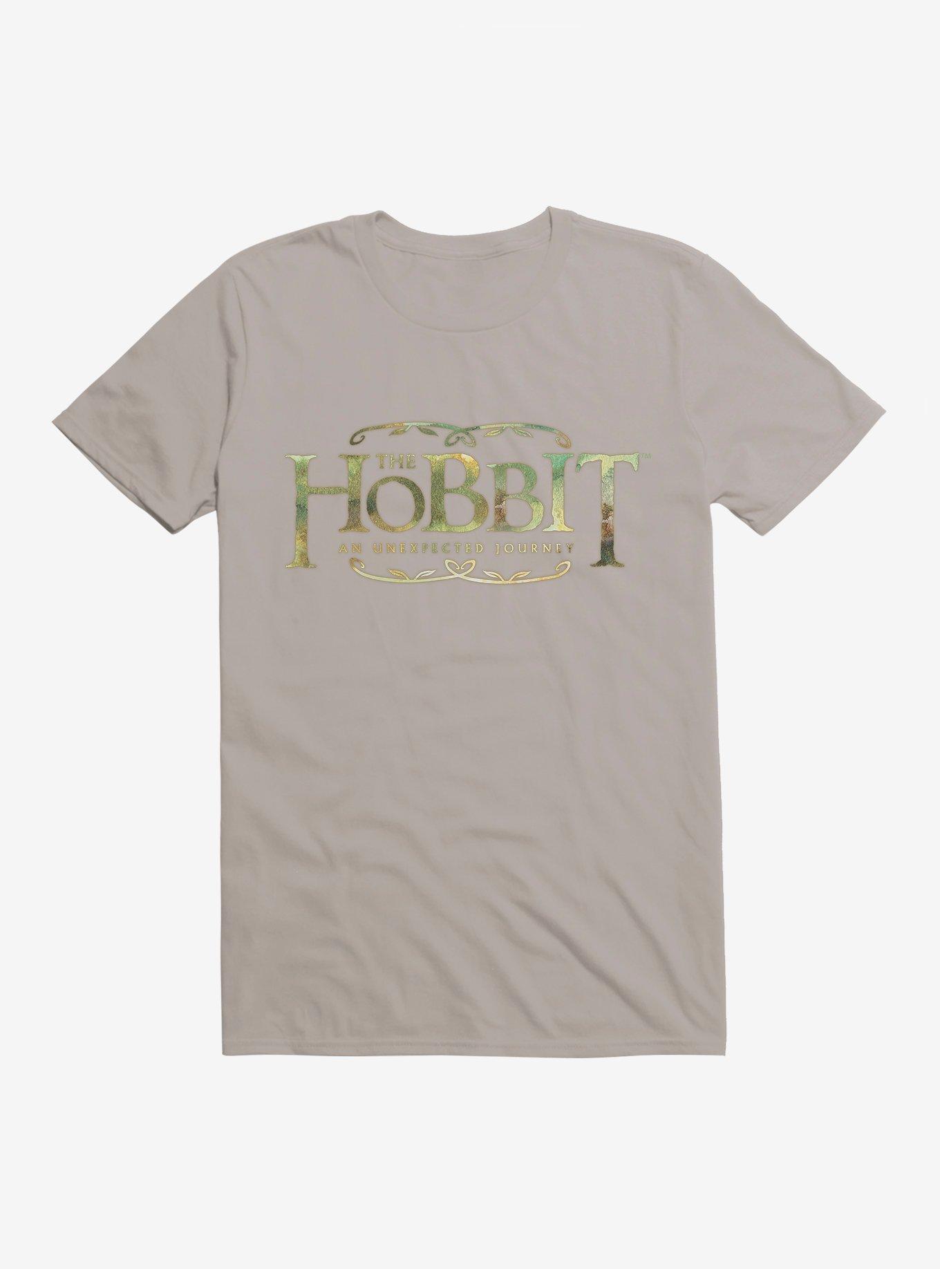 The Hobbit: An Unexpected Journey Title Logo T-Shirt, LIGHT GREY, hi-res