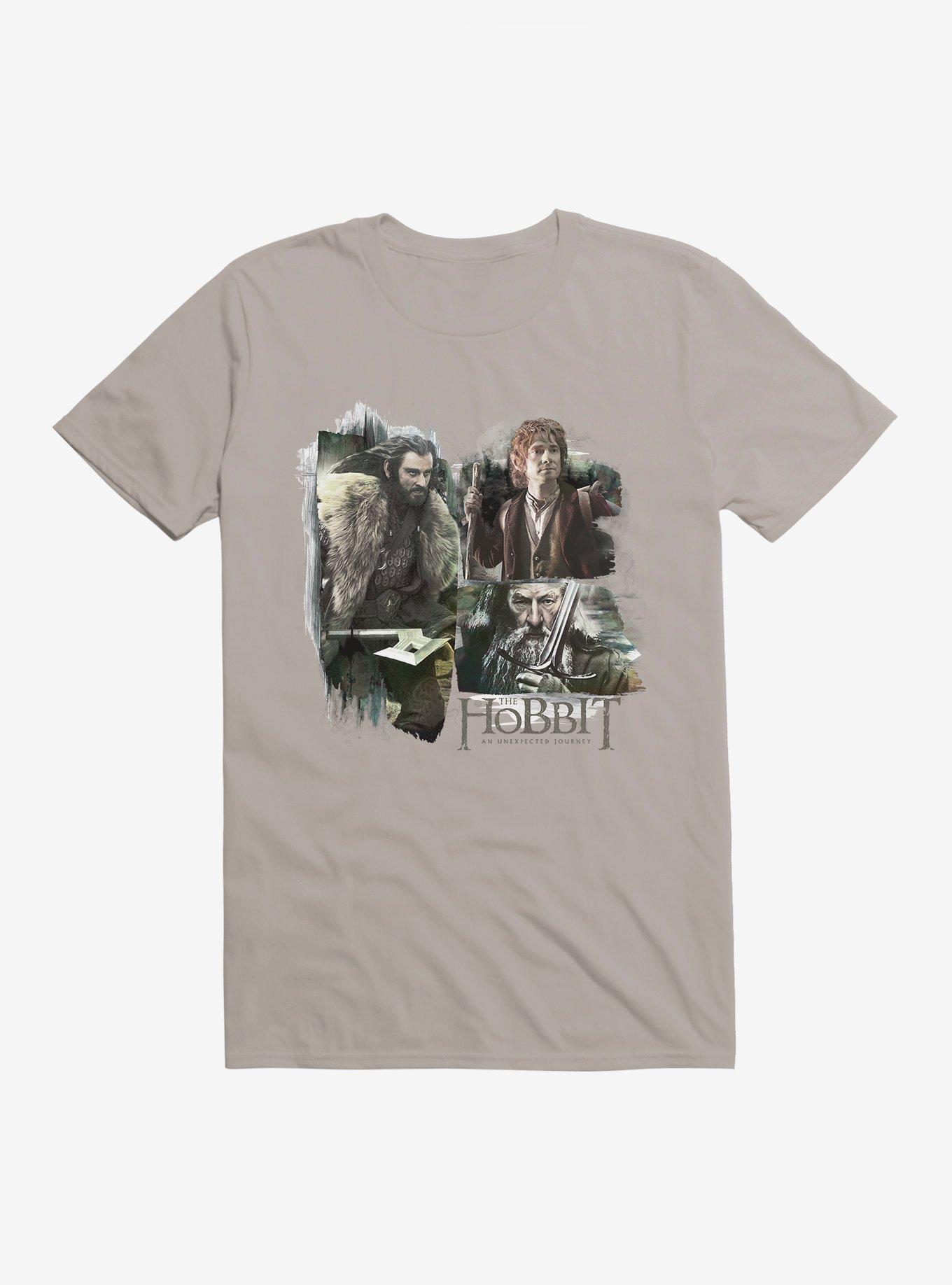 The Hobbit: An Unexpected Journey Thorin Bilbo Gandalf T-Shirt, LIGHT GREY, hi-res