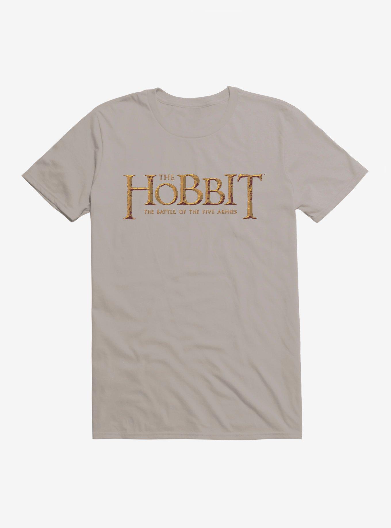 The Hobbit: The Battle Of The Five Armies Title Logo T-Shirt, LIGHT GREY, hi-res
