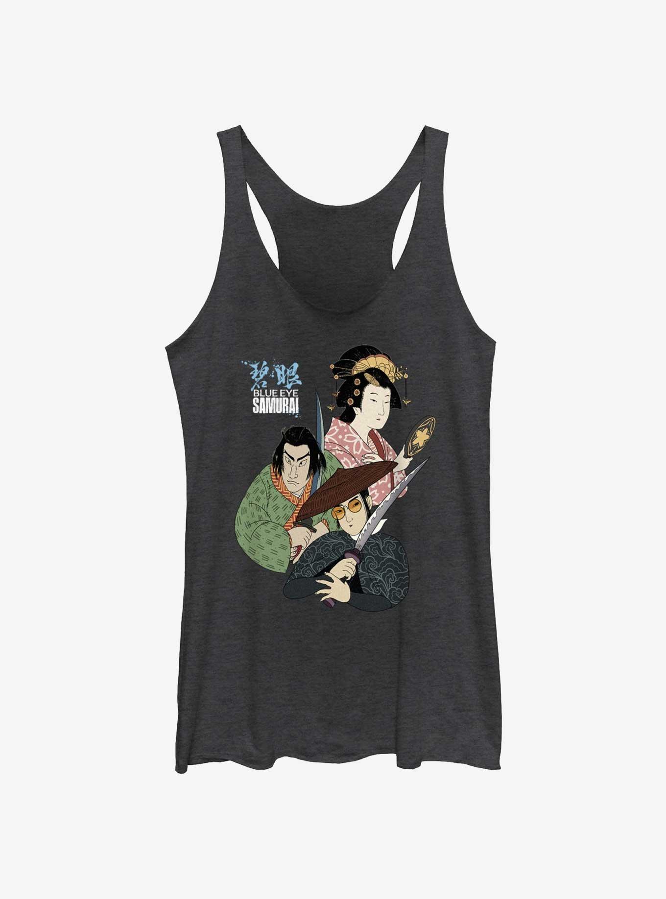 Blue Eye Samurai Mizu Akemi And Taigen Womens Tank Top, BLK HTR, hi-res