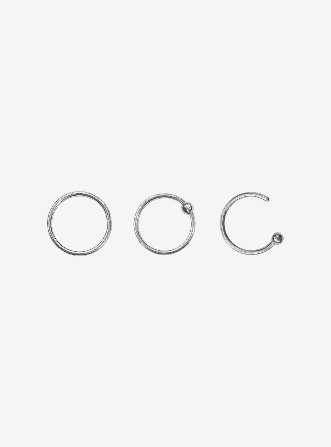 Titanium Basic Nose Hoop 3 Pack, , hi-res