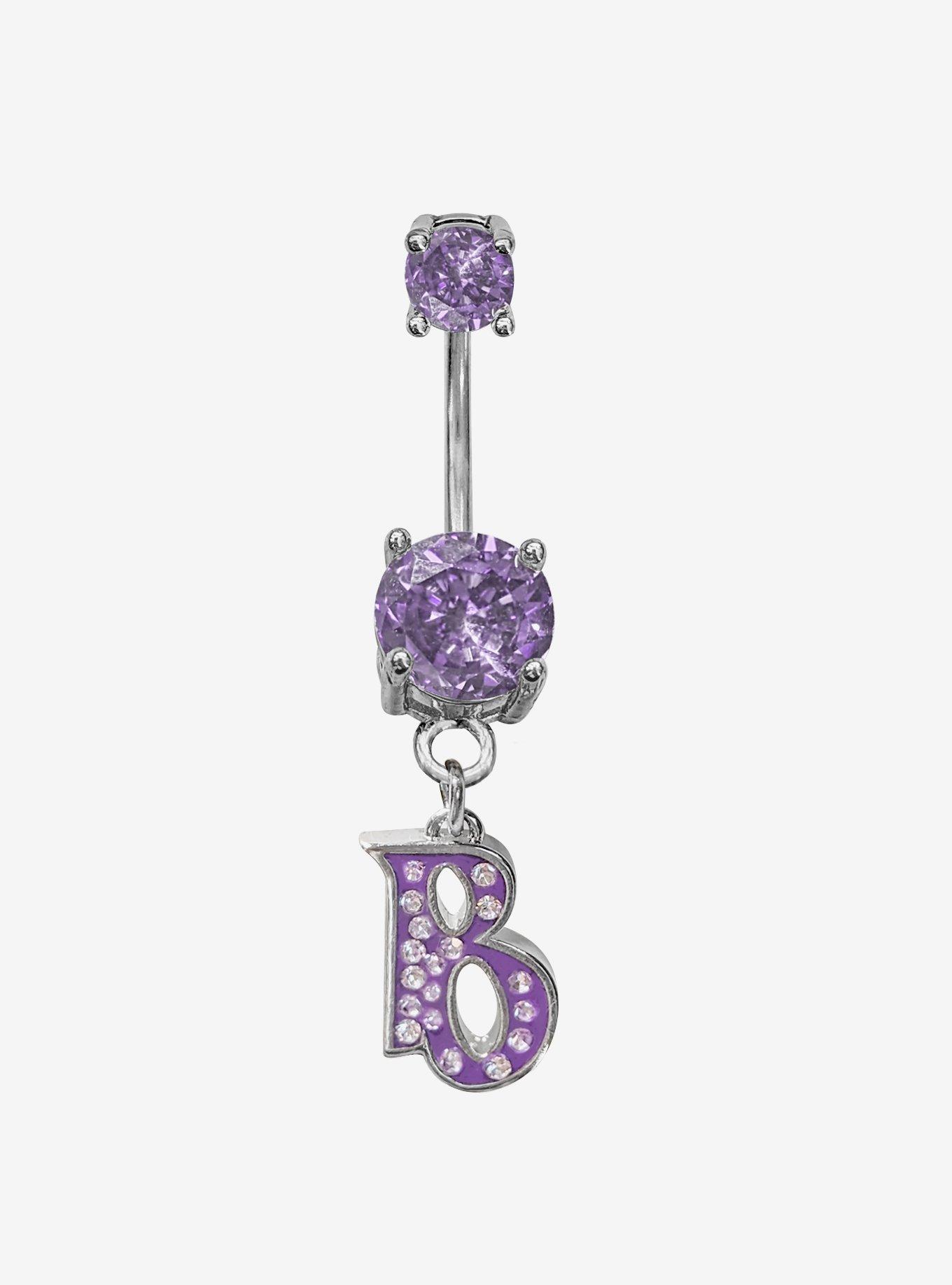 Steel Bratz Logo Gem Navel Barbell, , hi-res