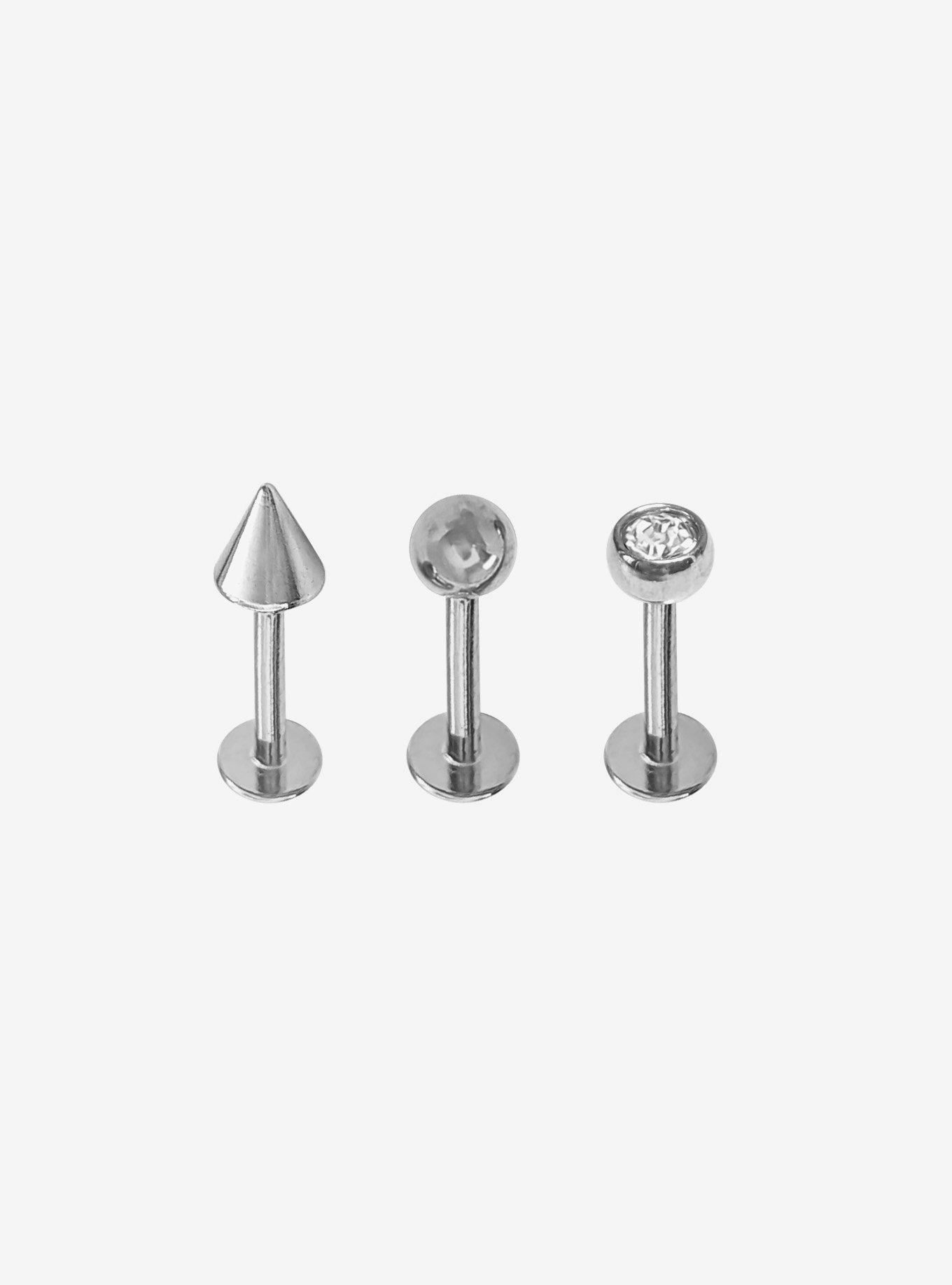 Titanium Labret Stud 3 Pack, , hi-res