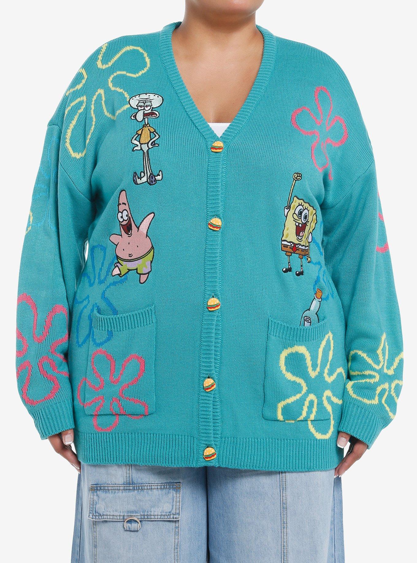 SpongeBob SquarePants Bikini Bottom Girls Cardigan Plus Size, MULTI, hi-res