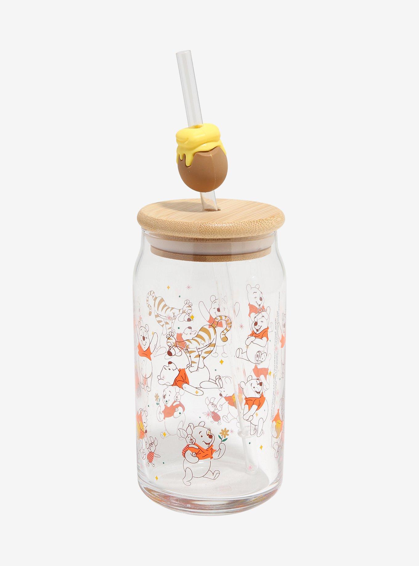 Disney Winnie The Pooh Lidded Glass Tumbler, , hi-res