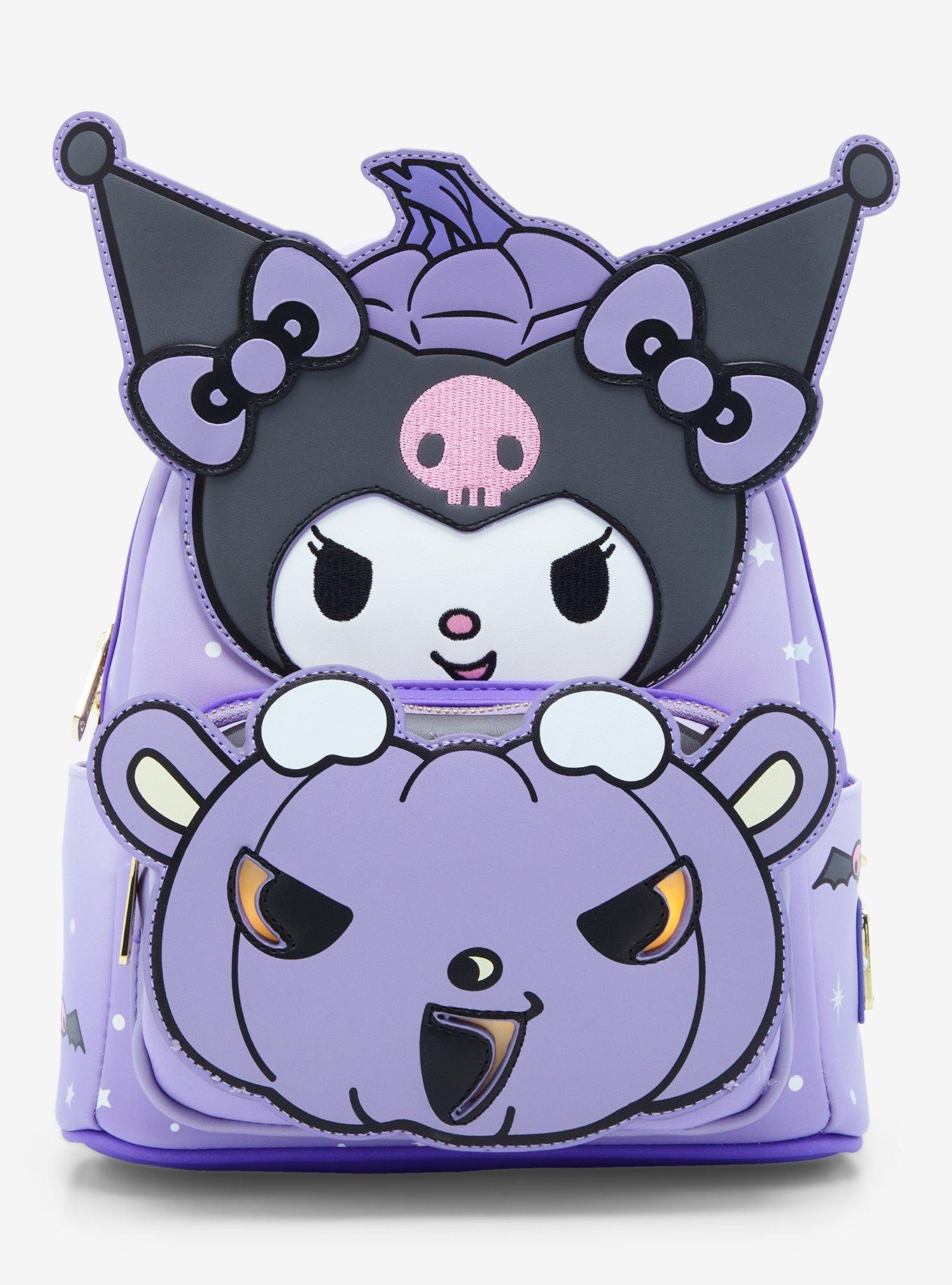 Loungefly Sanrio Kuromi Halloween Light-Up Purple Mini Backpack, , hi-res