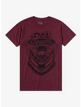 Ozzy Osbourne Winged Skull Burgundy Boyfriend Fit Girls T-Shirt, , hi-res
