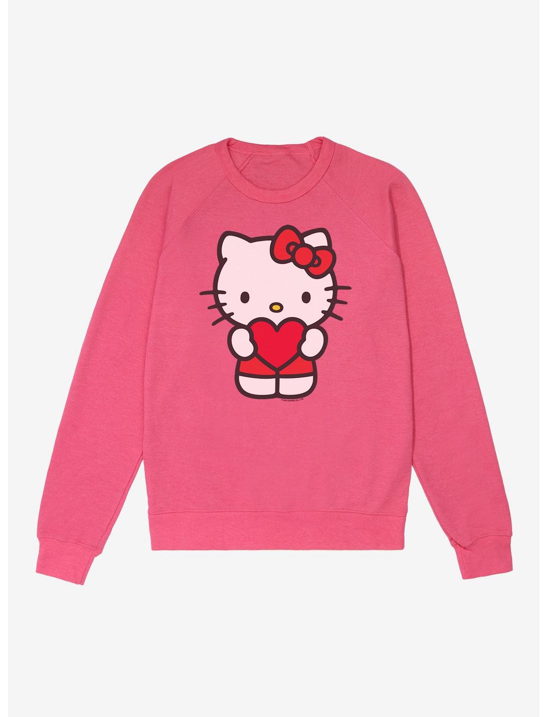 Hello Kitty  Holding A Heart French Terry Sweatshirt, HELICONIA HEATHER, hi-res