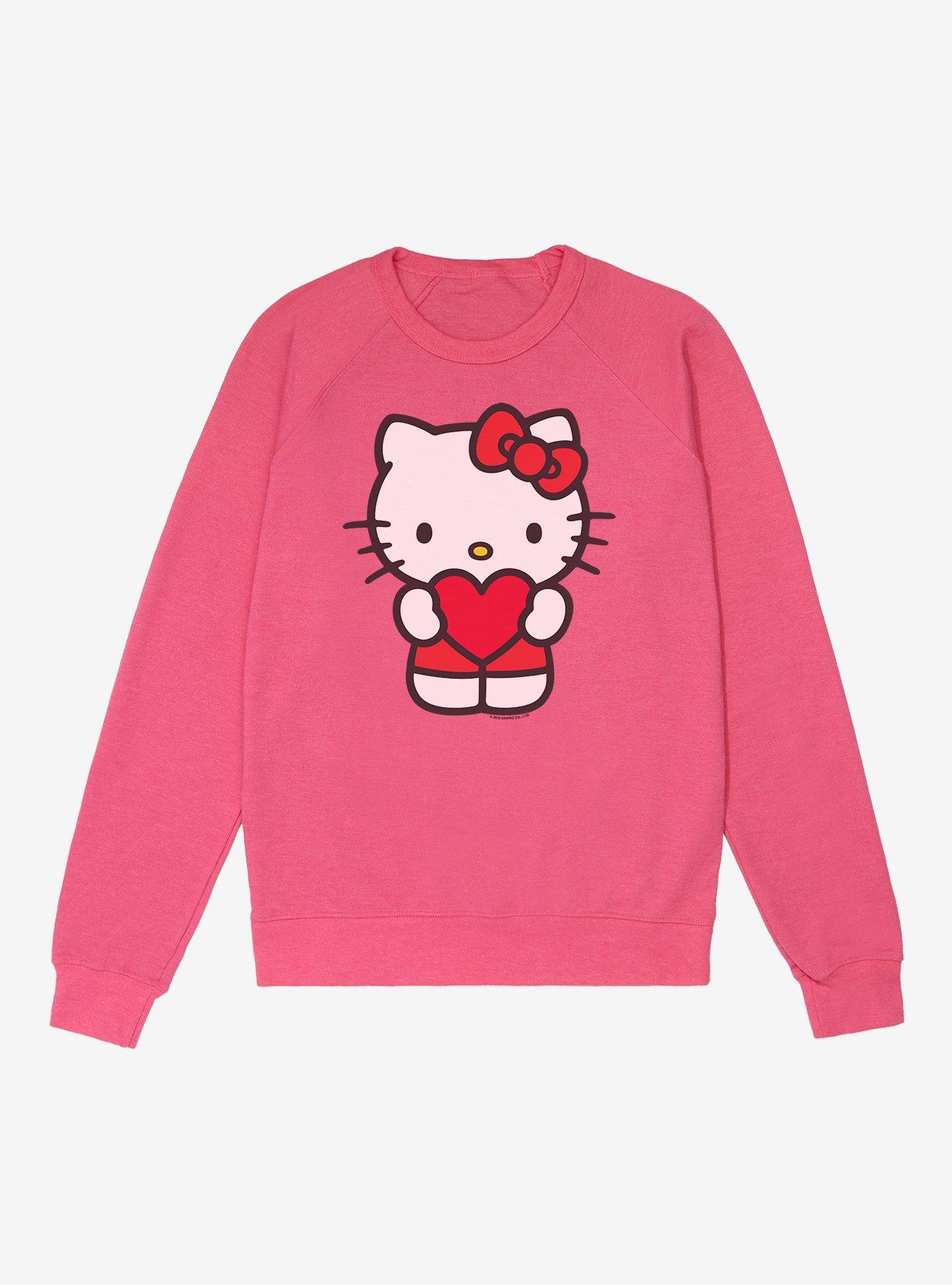 Hello Kitty Holding A Heart French Terry Sweatshirt - PINK | Hot Topic