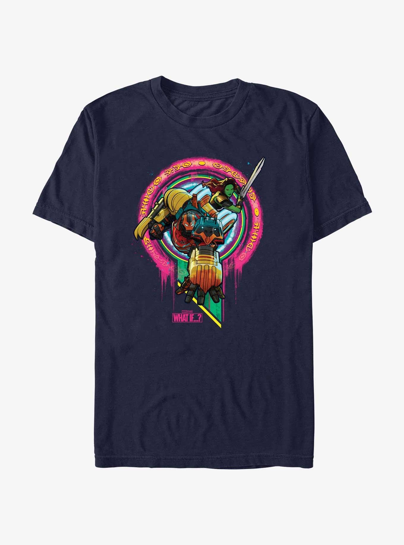 Marvel What If...? Sakaarian Iron Man And Gamora T-Shirt, NAVY, hi-res