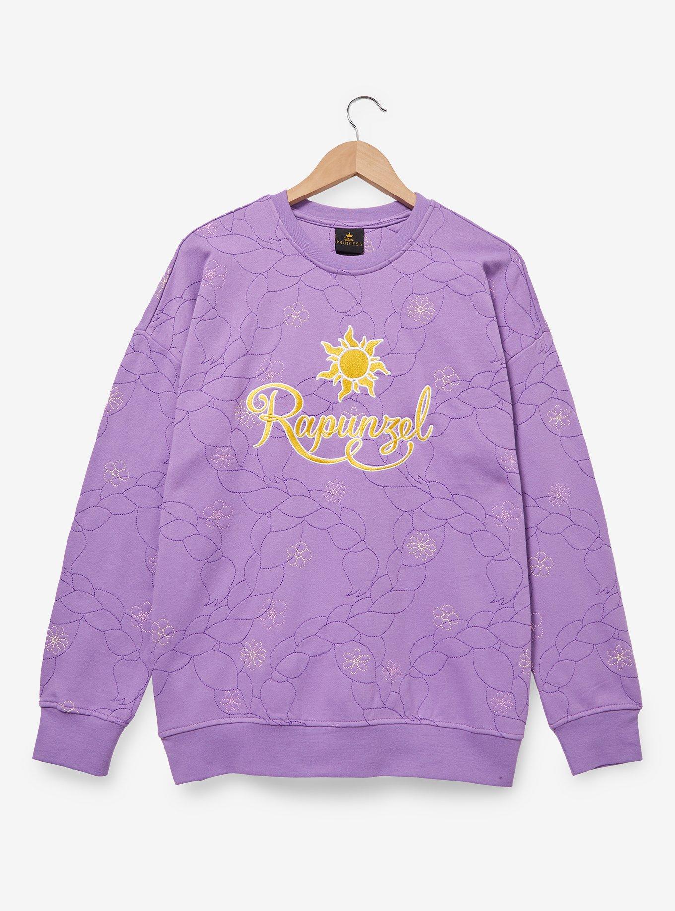 Disney Tangled Rapunzel Embroidered Floral Braid Crewneck - BoxLunch Exclusive, , hi-res