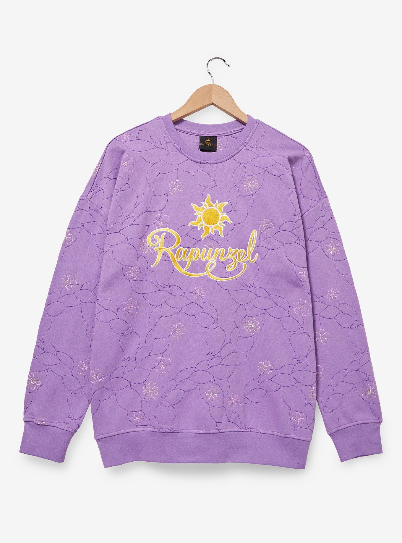 Disney Tangled Rapunzel Embroidered Floral Braid Crewneck - BoxLunch