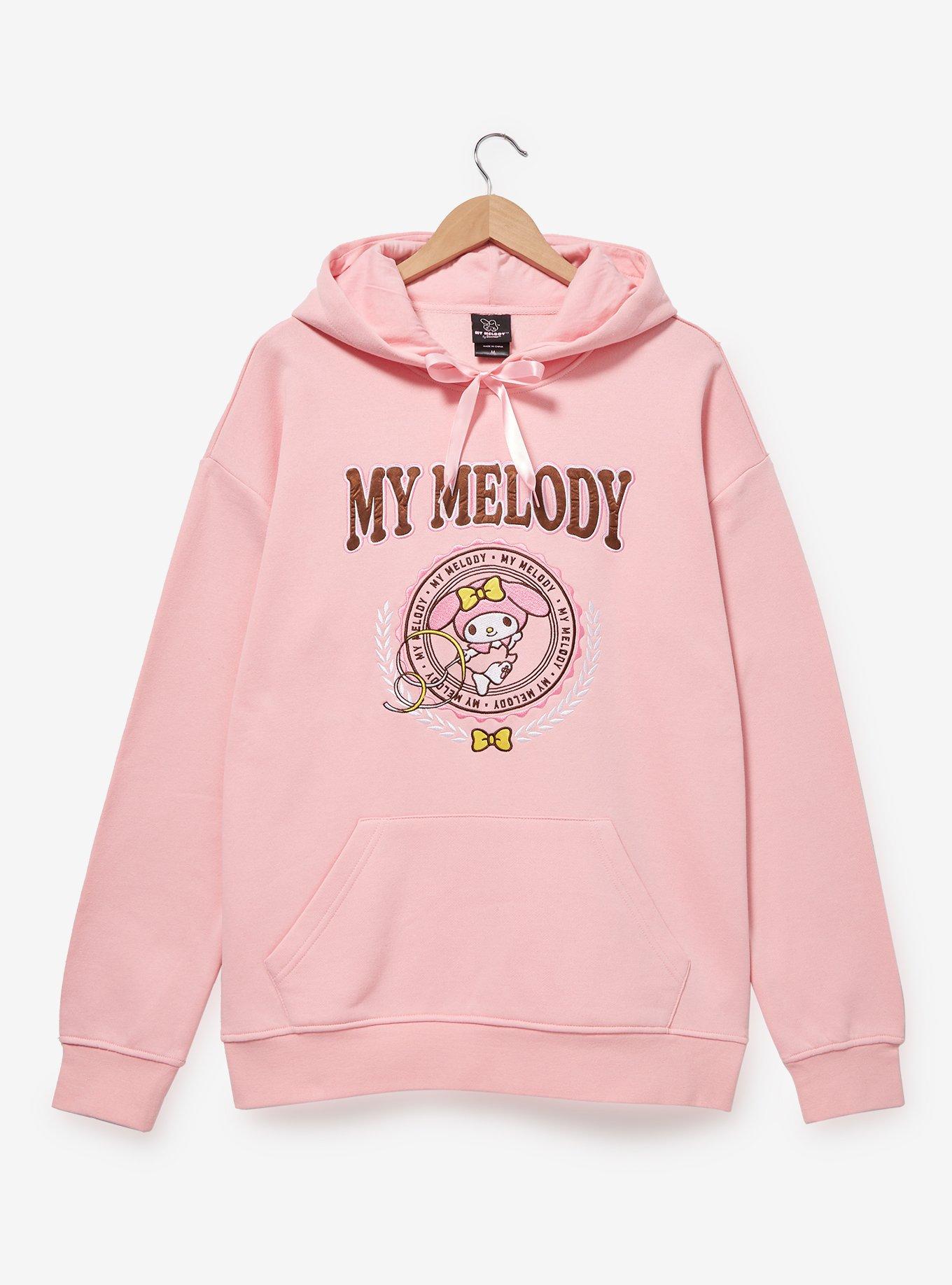 Sanrio My Melody Pink Satin Drawstring Hoodie — BoxLunch Exclusive, LIGHT PINK, hi-res