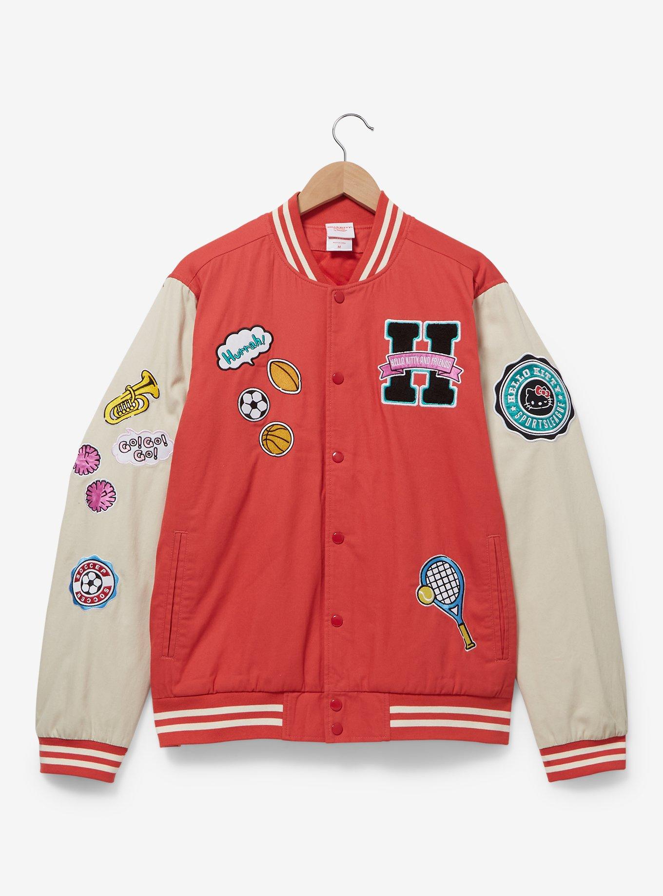 Sanrio Hello Kitty and Friends Sporty Varsity Jacket — BoxLunch Exclusive, RED, hi-res