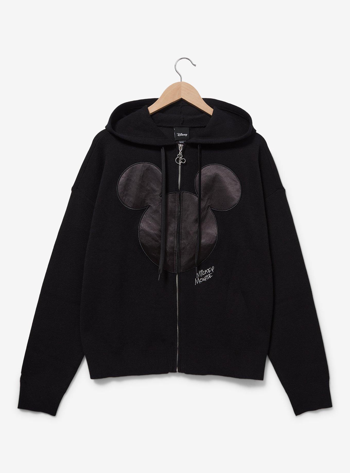 Disney Mickey Mouse Ears Women's Plus Size Knit Zip Hoodie — BoxLunch Exclusive, BLACK, hi-res