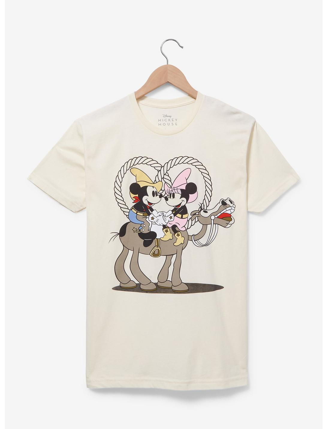 Disney Mickey & Minnie Mouse Western Horse Women's T-Shirt - BoxLunch Exclusive, BEIGE, hi-res