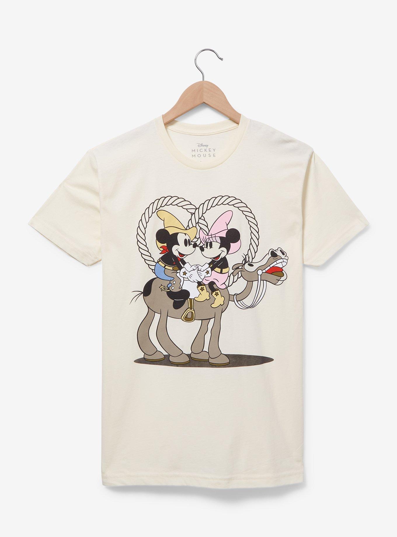 Disney Mickey & Minnie Mouse Western Horse Women's T-Shirt - BoxLunch Exclusive, BEIGE, hi-res