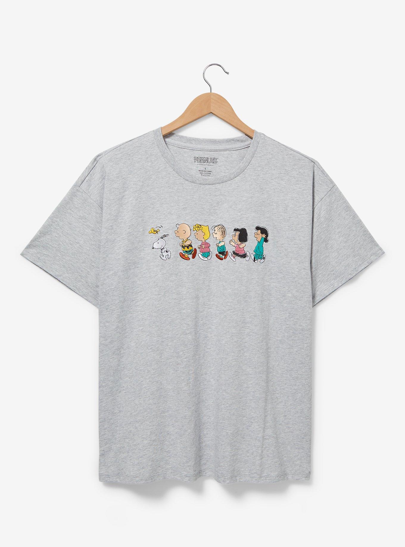 Peanuts Characters Running Women's Plus Size T-Shirt - BoxLunch Exclusive, HEATHER, hi-res