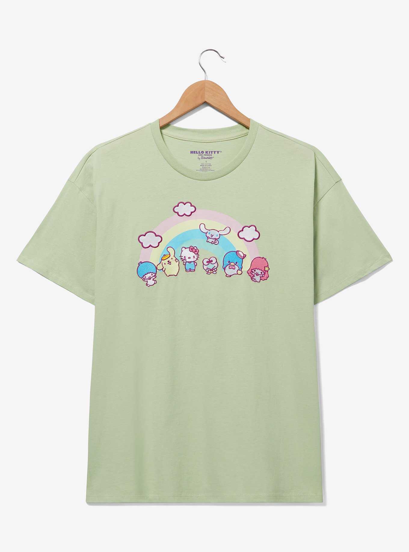 Sanrio Hello Kitty and Friends Rainbow Embroidered Women's Plus Size T-Shirt — BoxLunch Exclusive, , hi-res