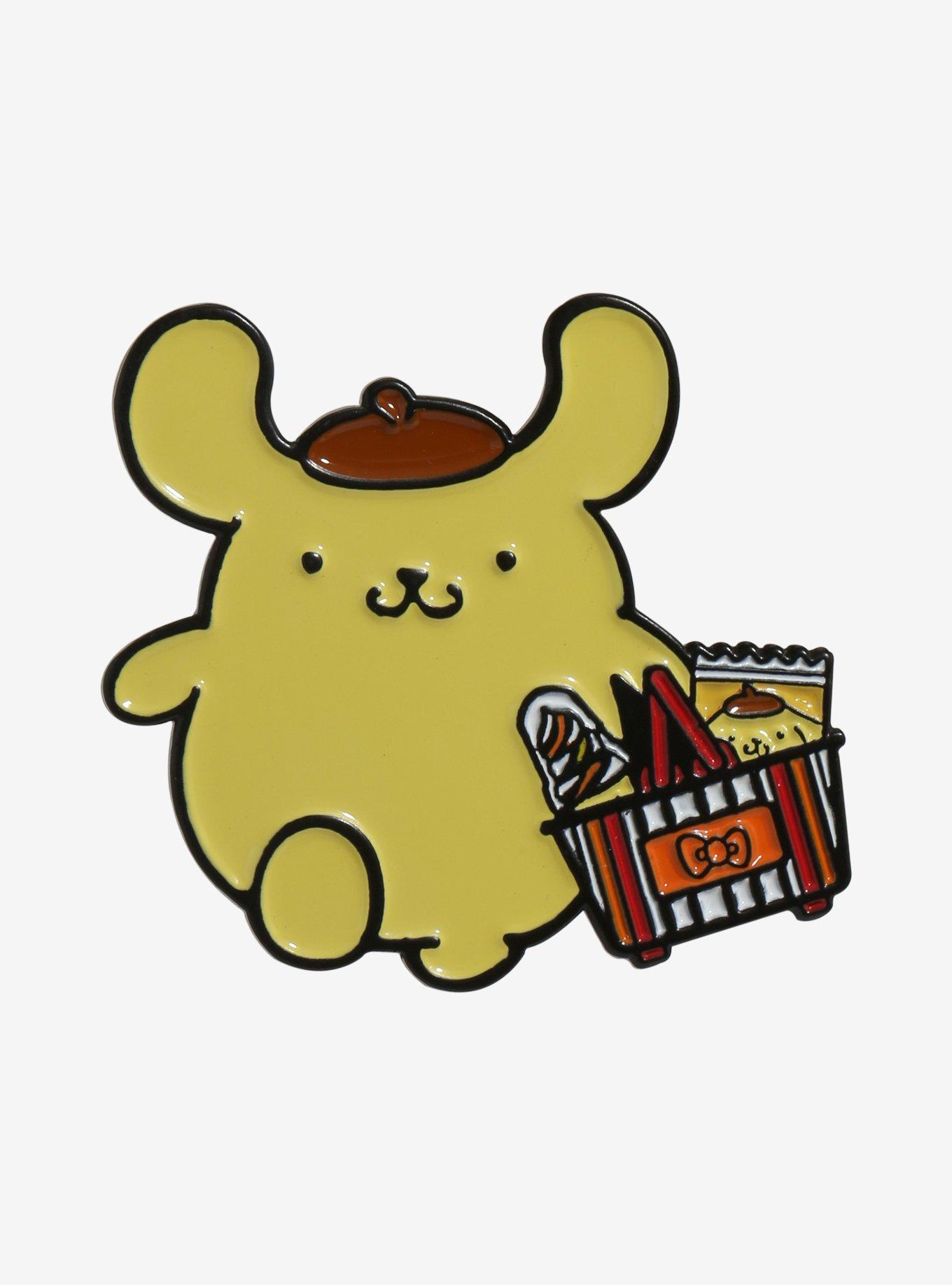 Sanrio Kawaii Mart Pompompurin Shopping Basket Enamel Pin - BoxLunch Exclusive, , hi-res