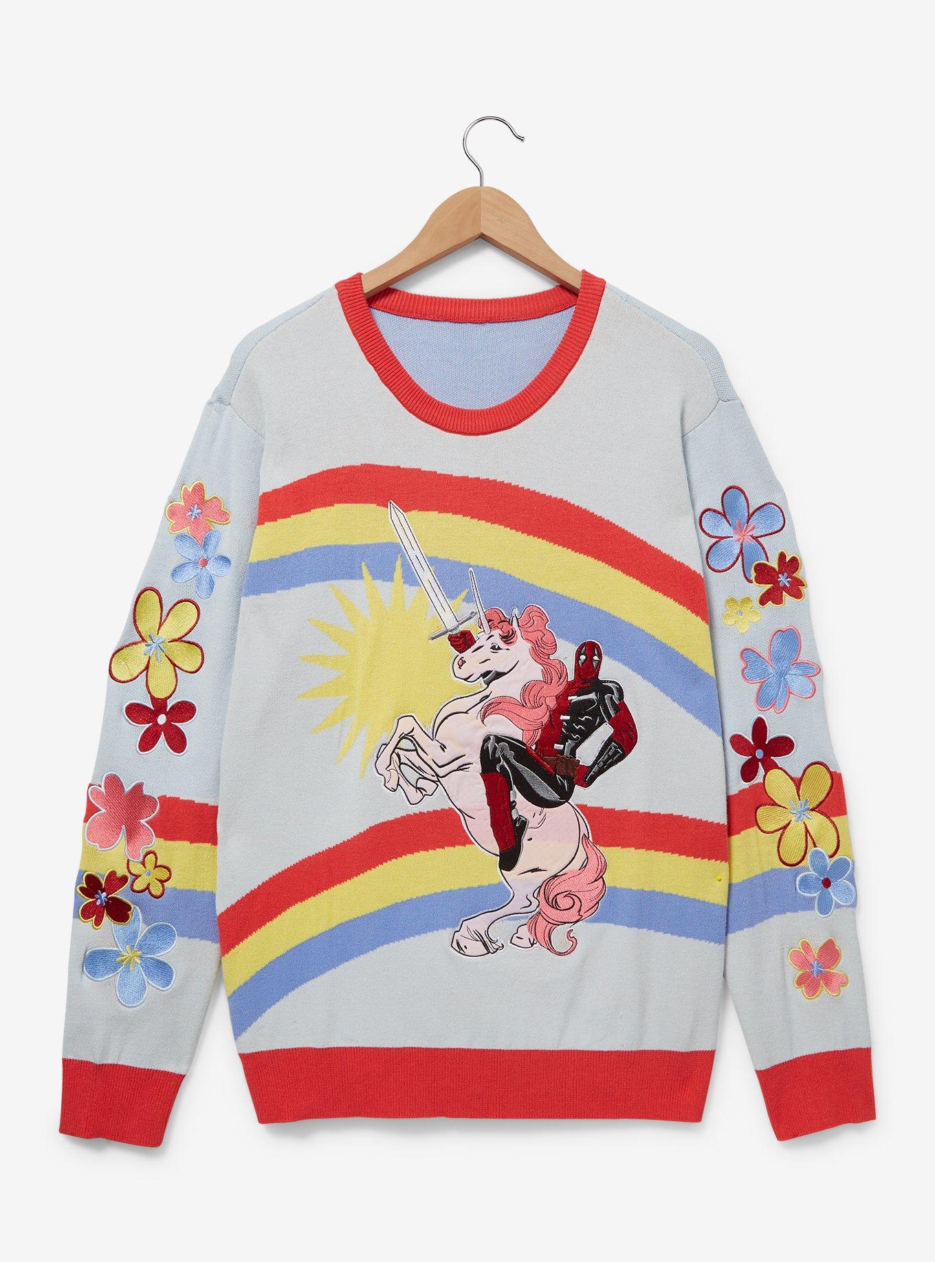 Marvel Deadpool Rainbow Unicorn Sweater, MULTI, hi-res