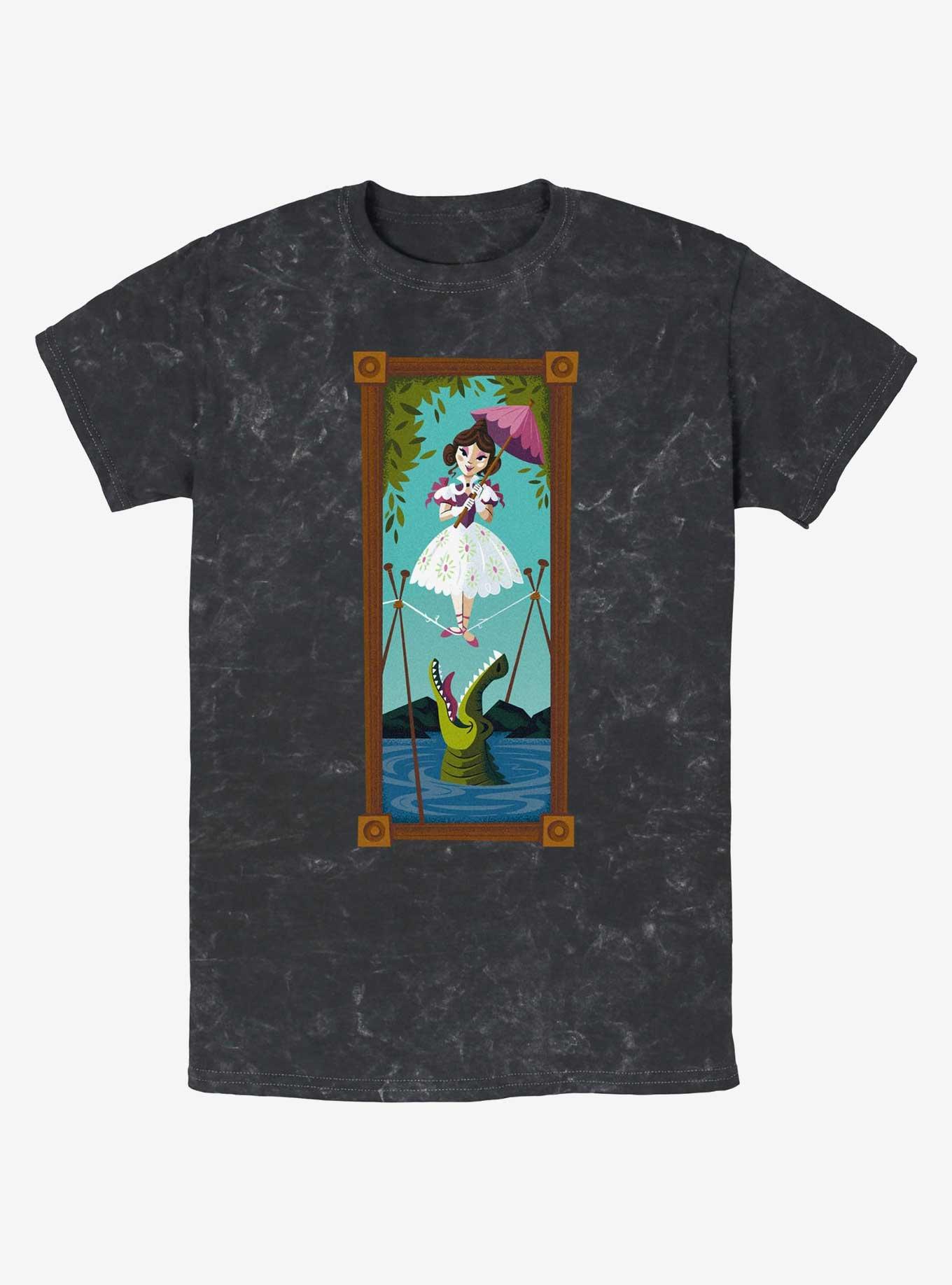 Disney The Haunted Mansion The Tightrope Walker Portrait Mineral Wash T-Shirt Hot Topic Web Exclusive, BLACK, hi-res