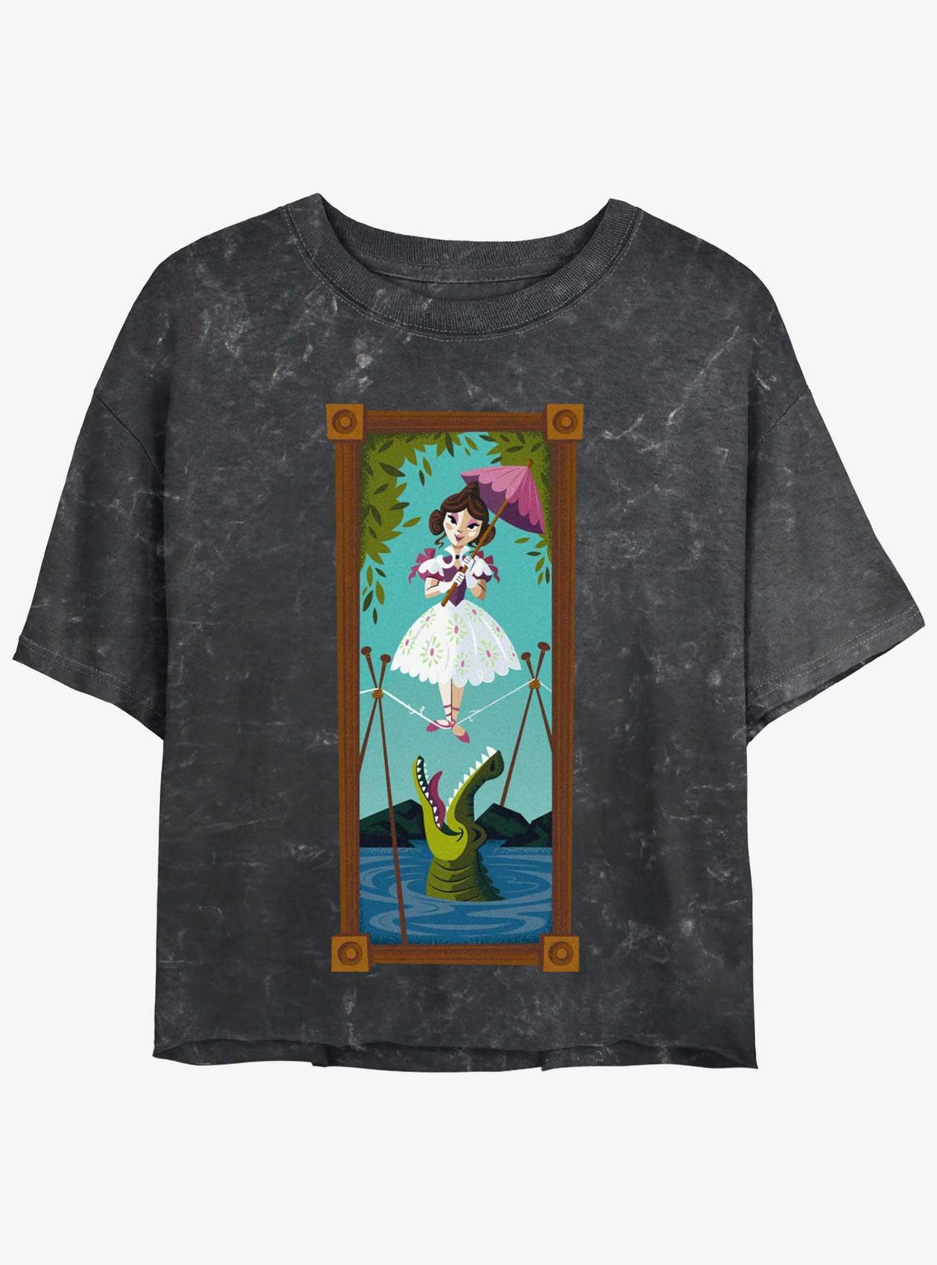 Disney The Haunted Mansion Sally Slater Tightrope Walker Portrait Girls Mineral Wash Crop T-Shirt Hot Topic Web Exclusive, , hi-res