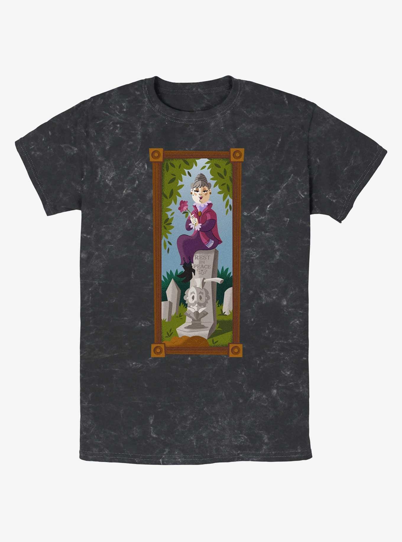 Disney The Haunted Mansion The Black Widow Portrait Mineral Wash T-Shirt Hot Topic Web Exclusive, BLACK, hi-res