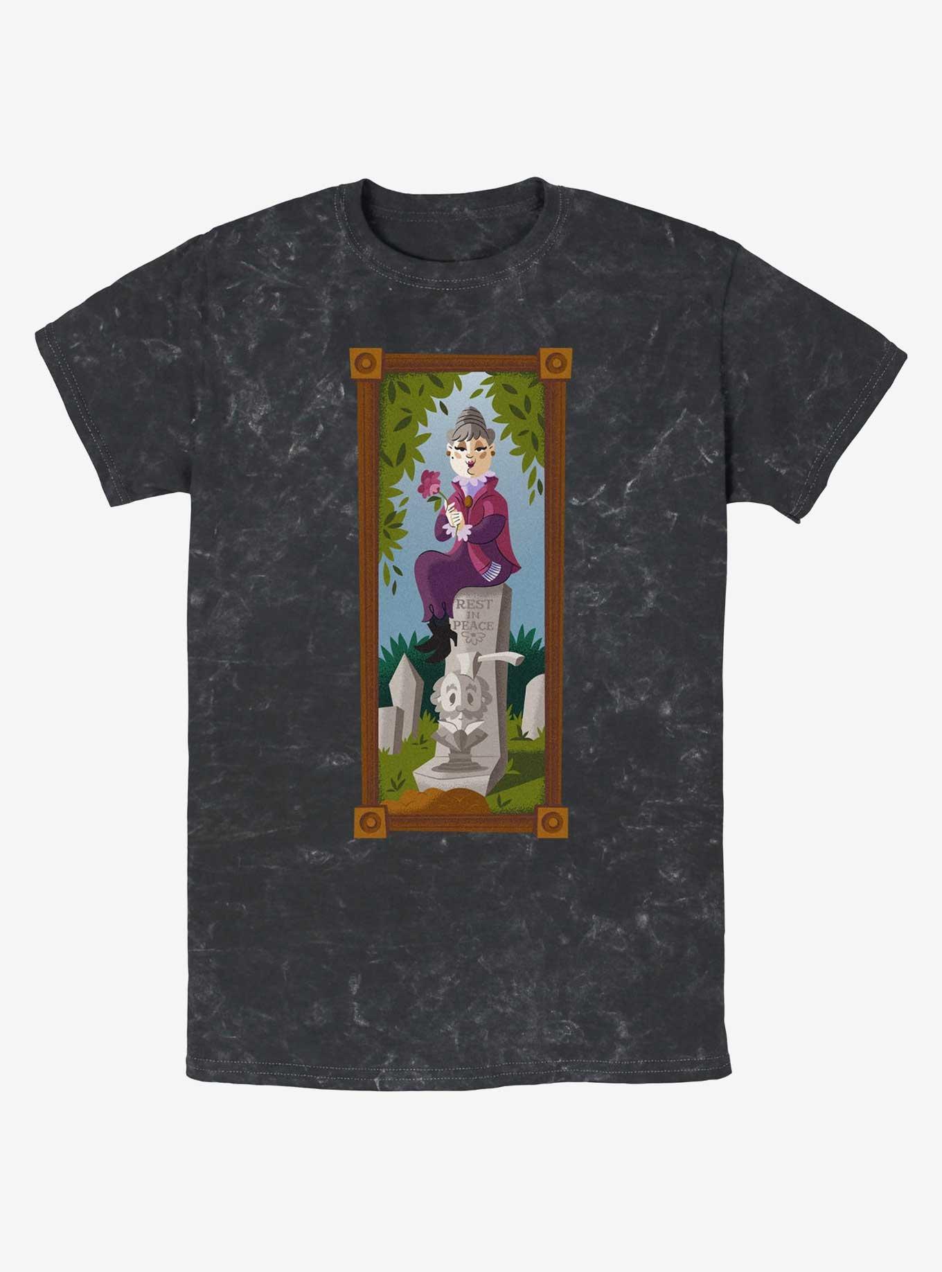 Disney The Haunted Mansion The Black Widow Portrait Mineral Wash T-Shirt Hot Topic Web Exclusive, , hi-res