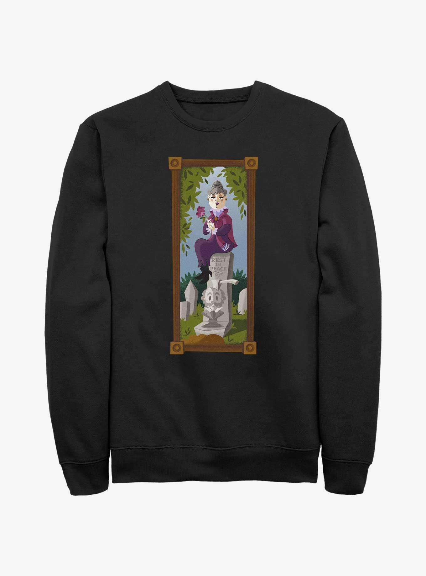Disney The Haunted Mansion The Black Widow Portrait Sweatshirt Hot Topic Web Exclusive, BLACK, hi-res