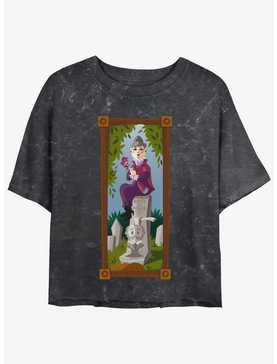 Disney The Haunted Mansion The Black Widow Portrait Girls Mineral Wash Crop T-Shirt Hot Topic Web Exclusive, , hi-res