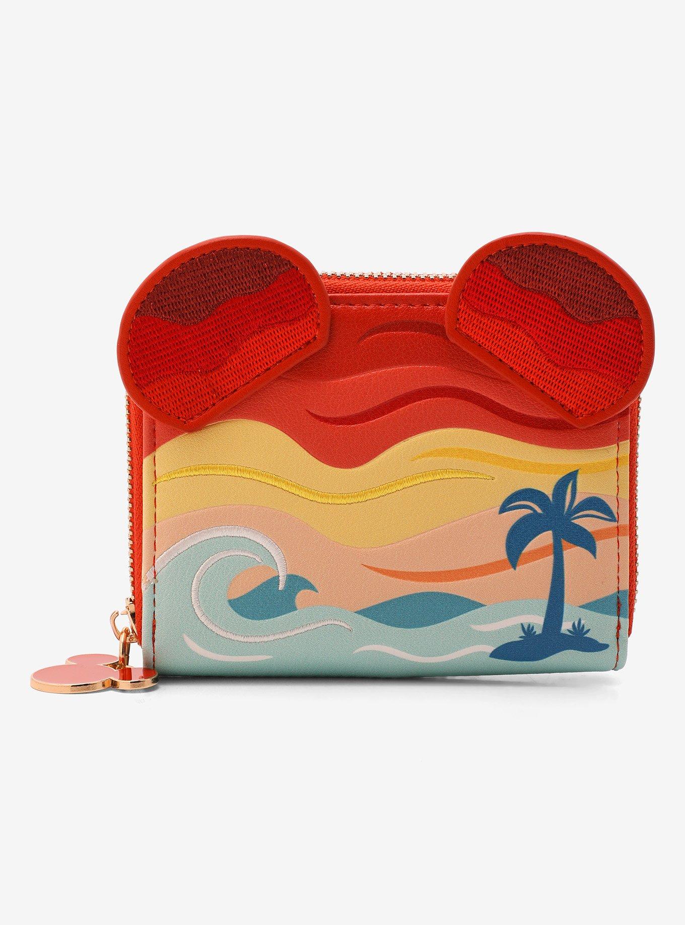 Our Universe Disney Mickey Mouse Sunset Beach Small Zip Wallet