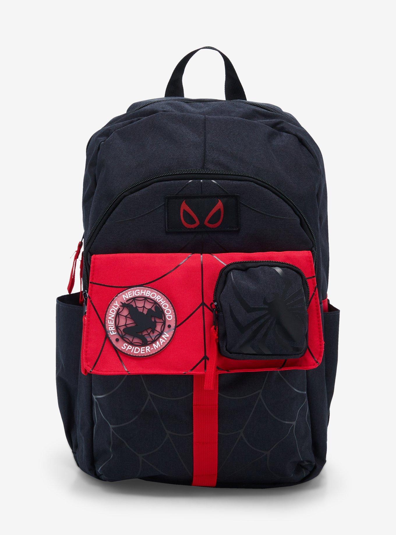 Marvel Spider-Man Black & Red Webbed Backpack — BoxLunch Exclusive, , hi-res
