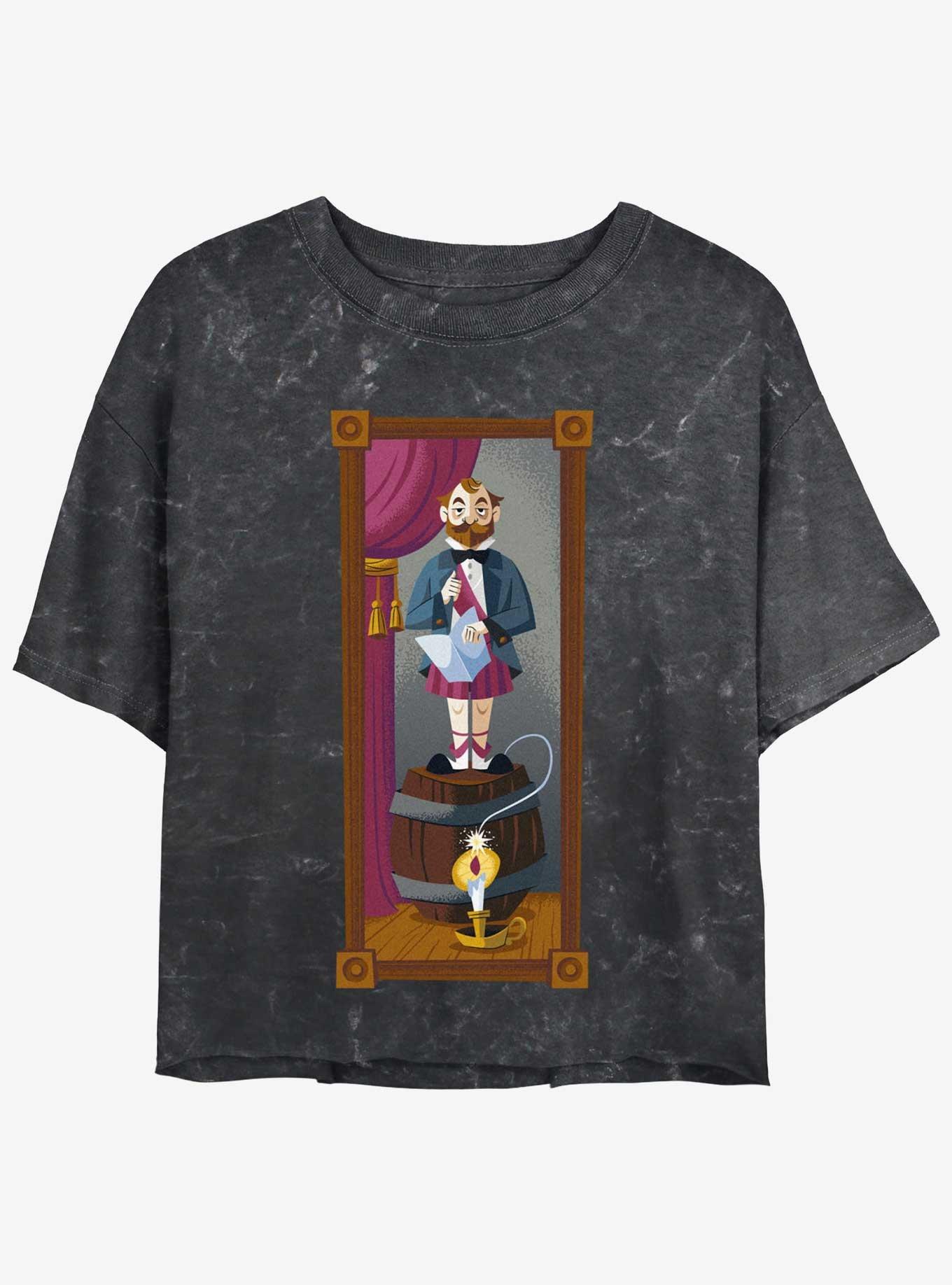 Disney The Haunted Mansion The Dynamite Gentleman Portrait Womens Mineral Wash Crop T-Shirt BoxLunch Web Exclusive, BLACK, hi-res