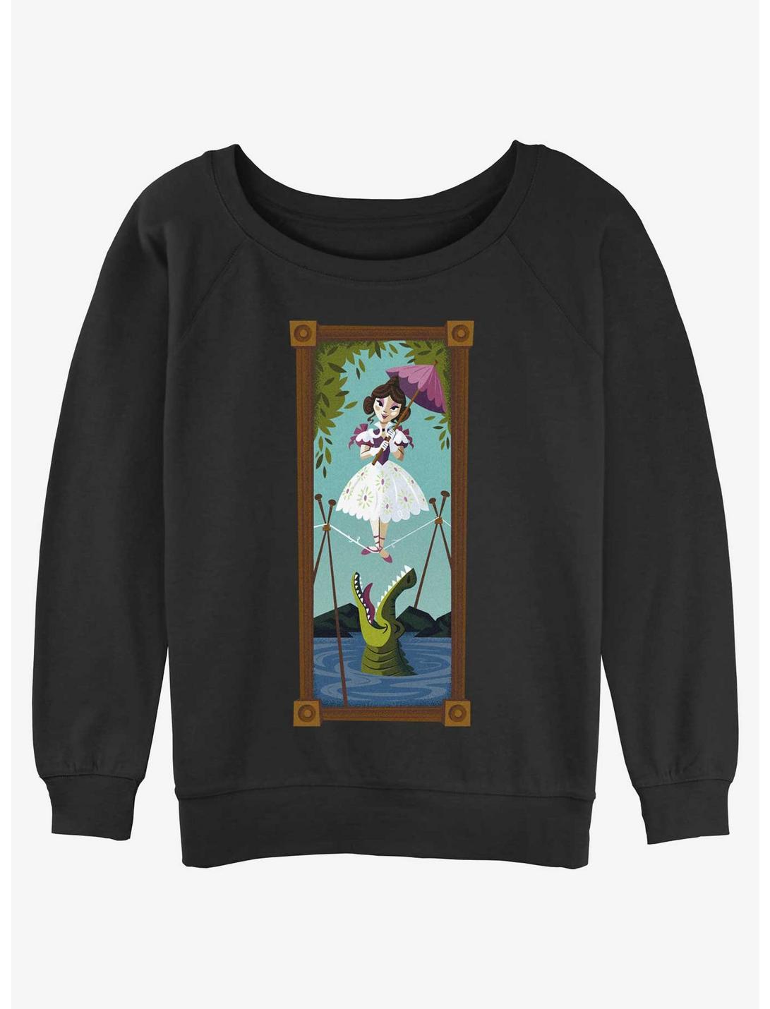 Disney The Haunted Mansion The Tightrope Walker Portrait Womens Slouchy Sweatshirt BoxLunch Web Exclusive, BLACK, hi-res