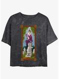 Disney The Haunted Mansion The Black Widow Portrait Womens Mineral Wash Crop T-Shirt BoxLunch Web Exclusive, BLACK, hi-res