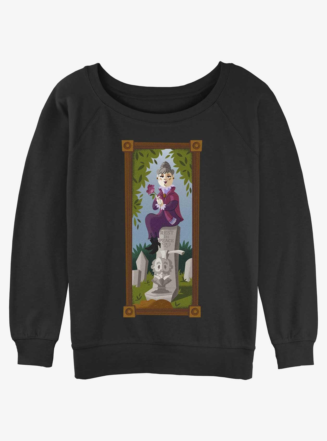 Disney The Haunted Mansion The Black Widow Portrait Womens Slouchy Sweatshirt Her Universe Web Exclusive, BLACK, hi-res