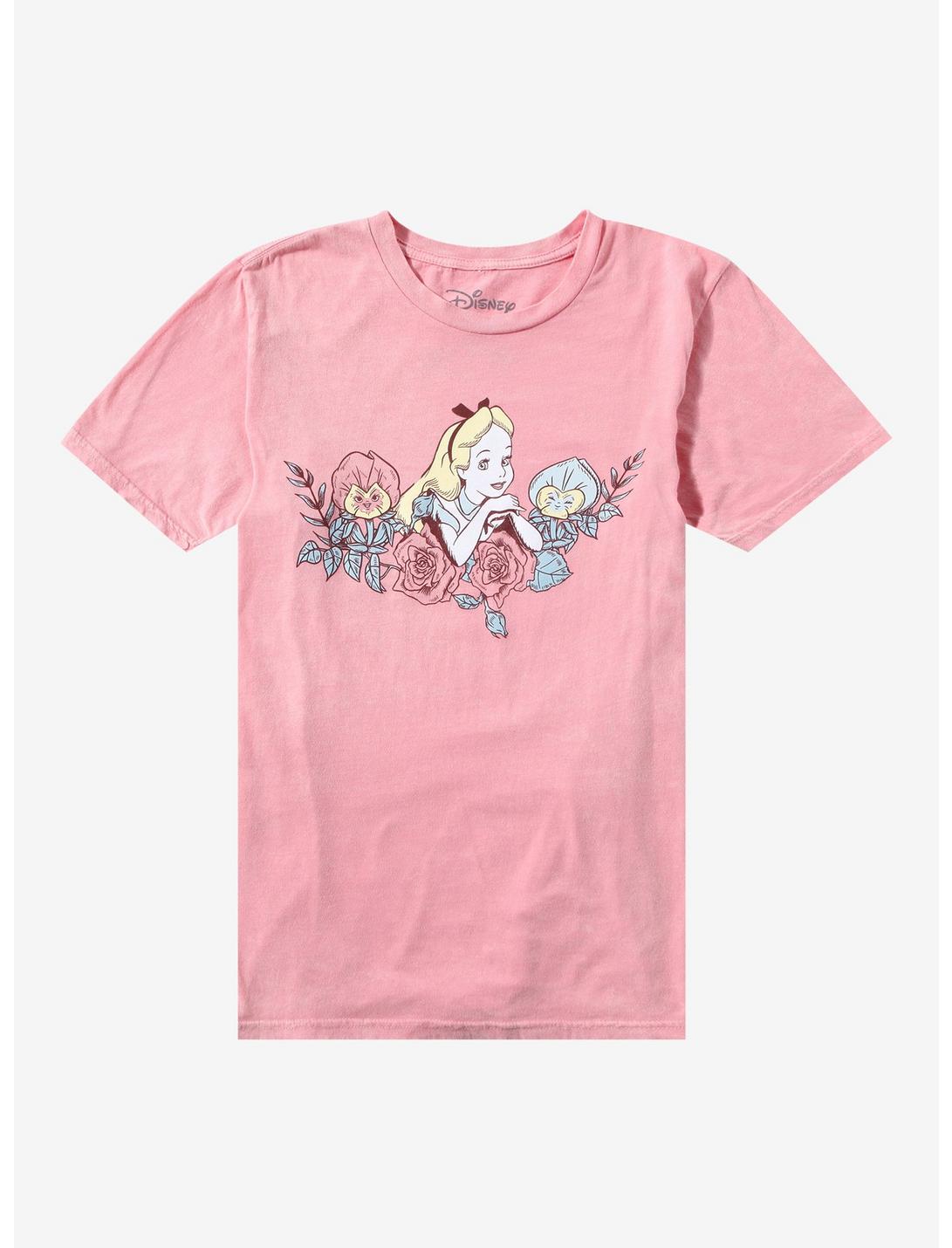 Disney Alice In Wonderland Pastel Floral Boyfriend Fit Girls T-Shirt, MULTI, hi-res