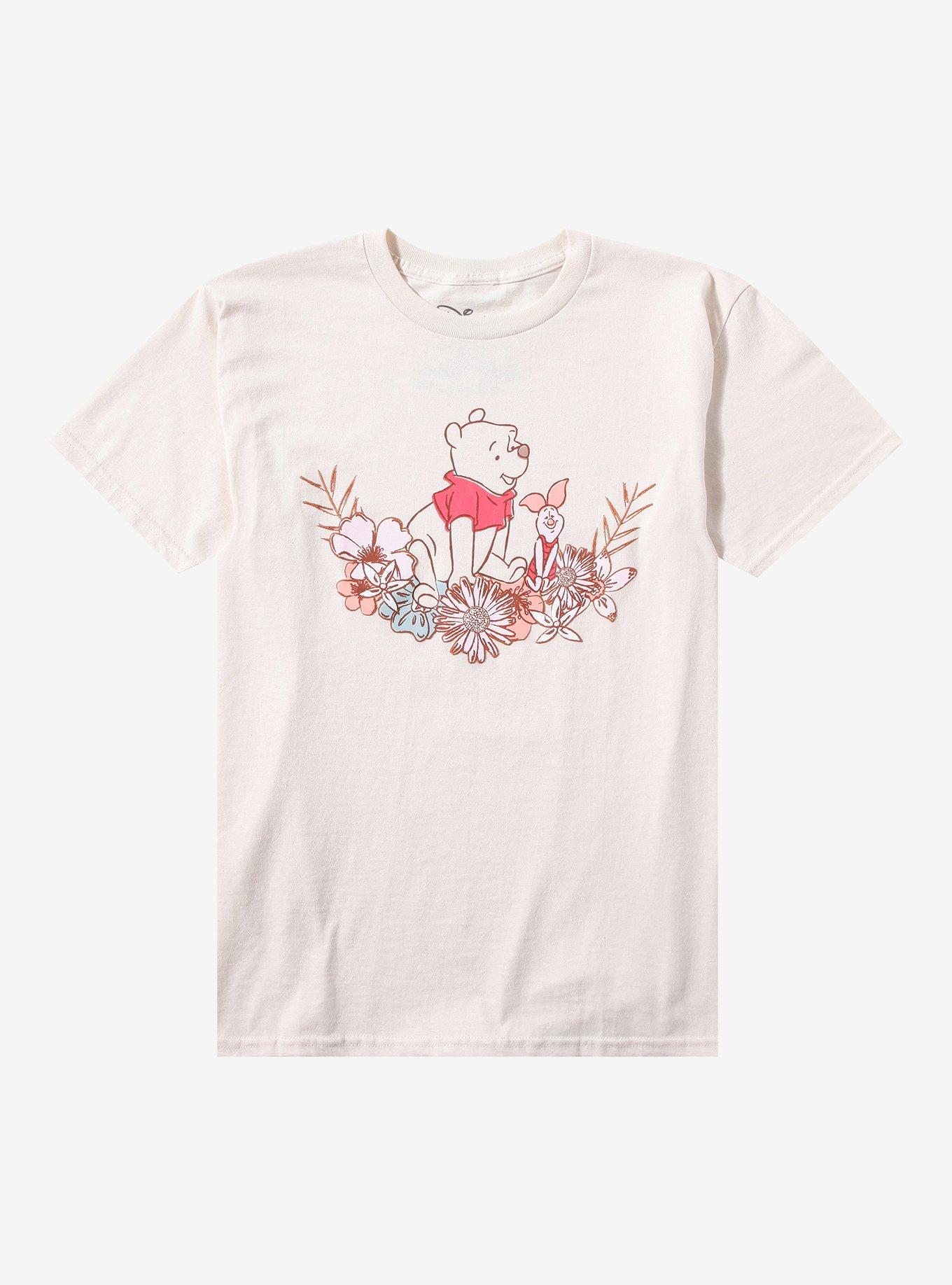 Disney Winnie The Pooh Pastel Floral Boyfriend Fit Girls T-Shirt, MULTI, hi-res